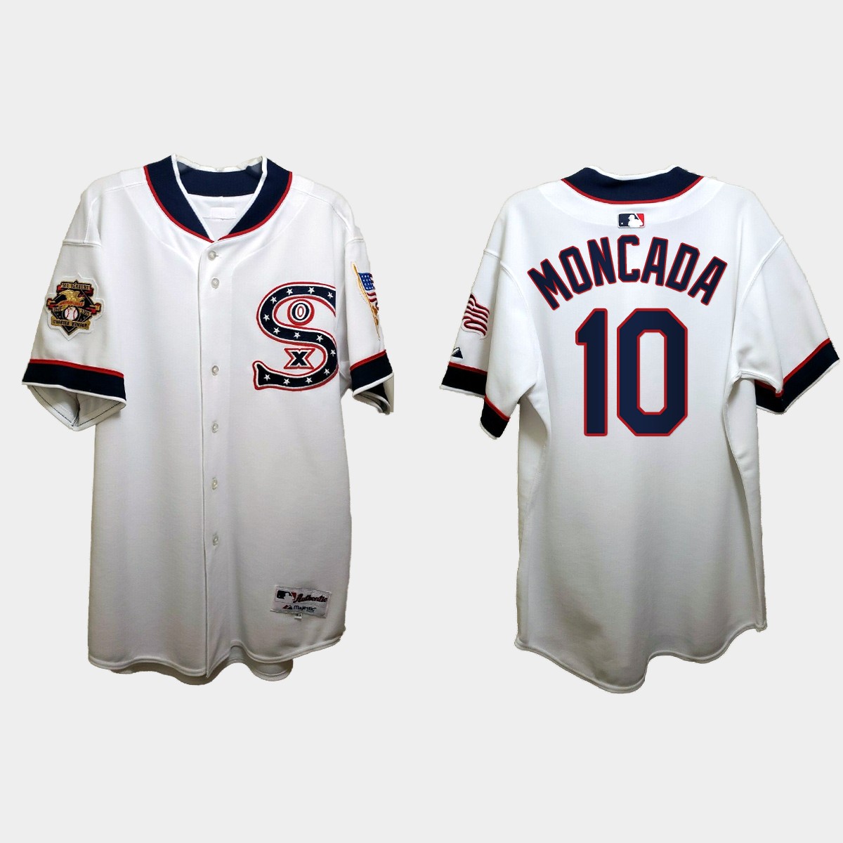 Yoan Moncada Chicago White Sox Independence Day 1917 Throwback Jersey - White