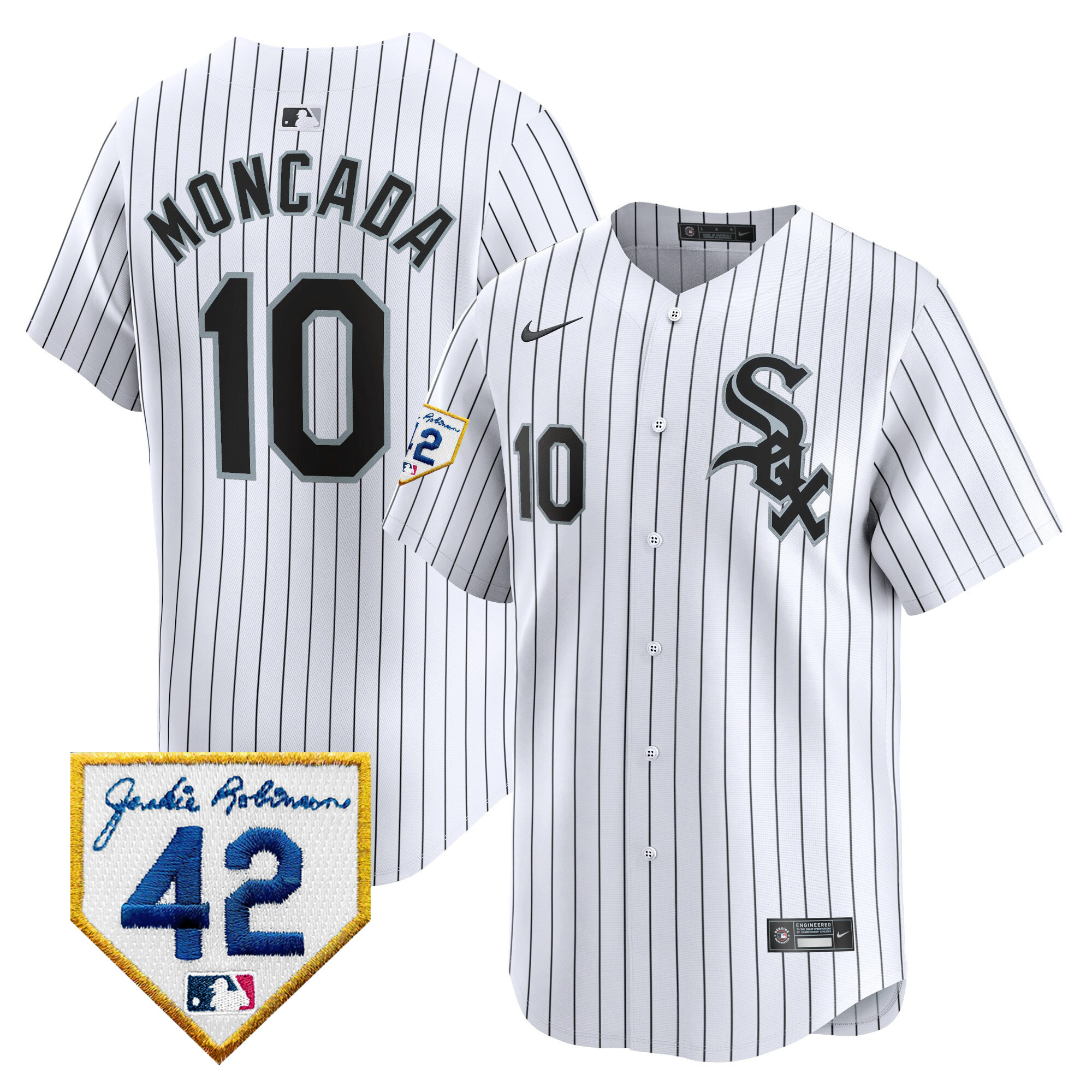 Yoan Moncada Men's Chicago White Sox 2024 Jackie Robinson Patch Vapor Premier Limited Jersey - All Stitched