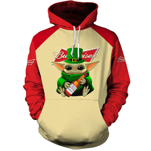 Yoda Budweiser St Patrick Day Hoodie