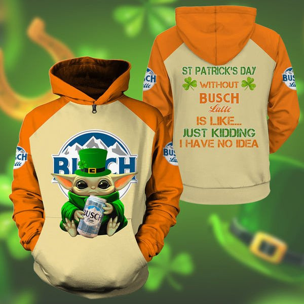 Yoda Busch Latte St Patrick Day Hoodie