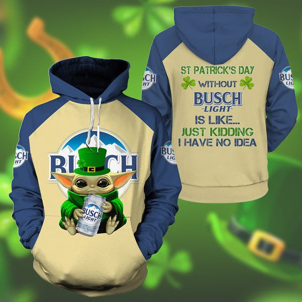Yoda Busch Light St Patrick Day Hoodie