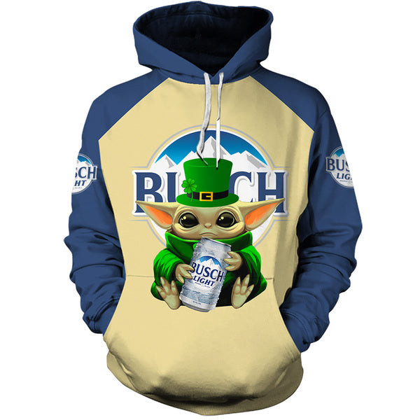 Yoda Busch Light St Patrick Day Hoodie