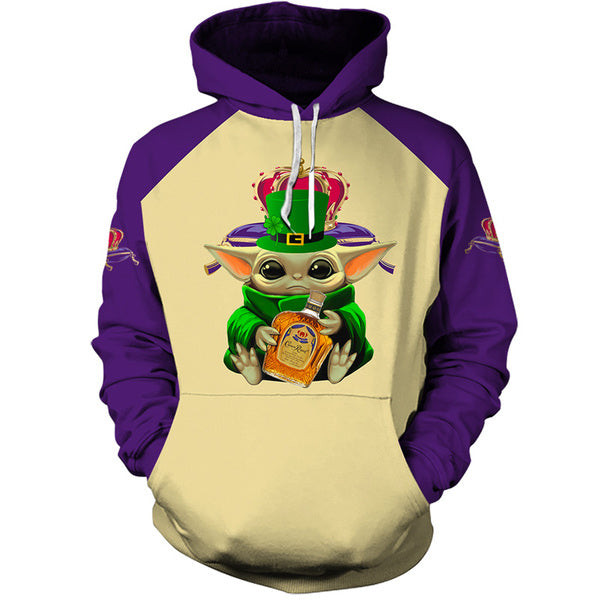 Yoda Crown Royal St Patrick Day Hoodie