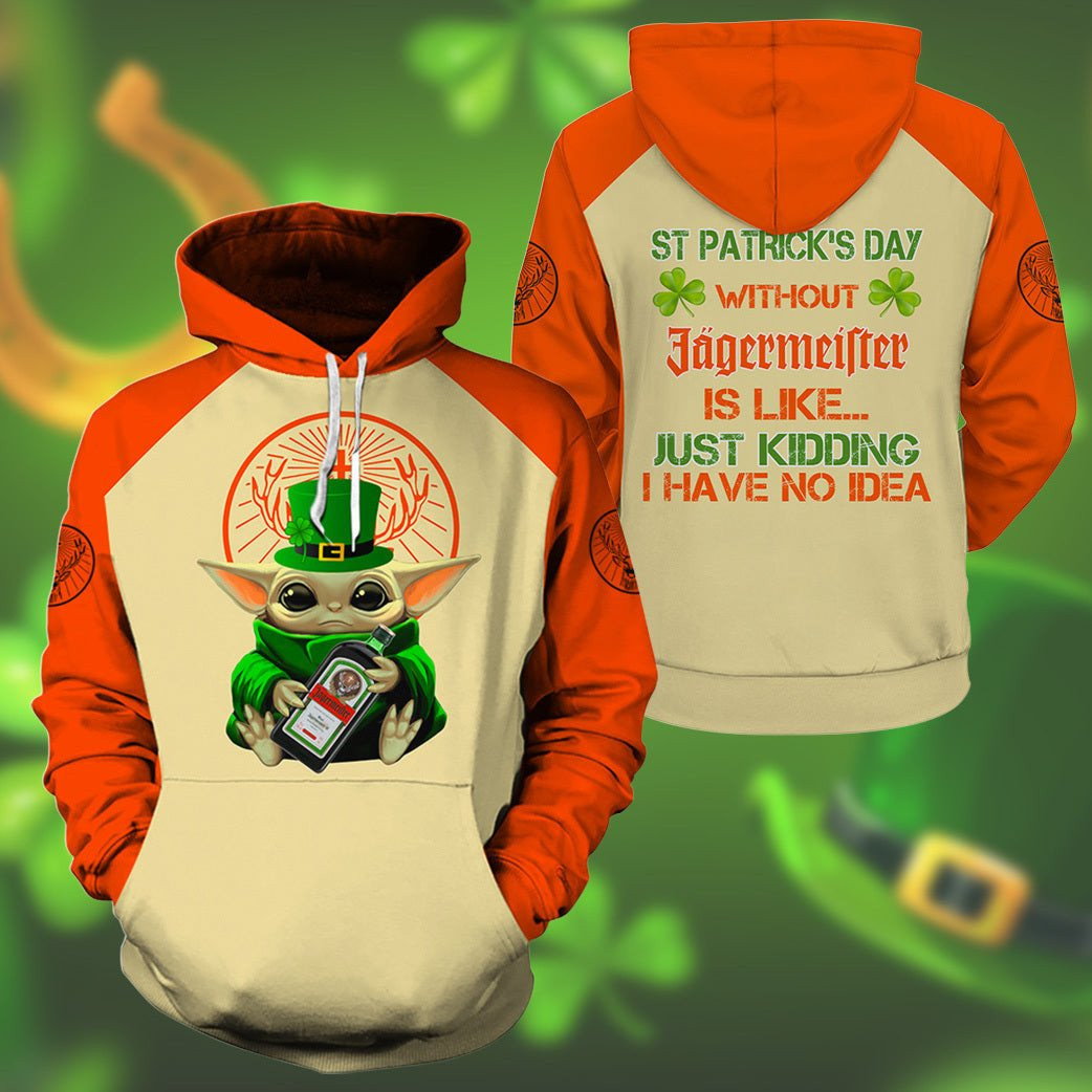 Yoda Jagermeister St Patrick Day Hoodie