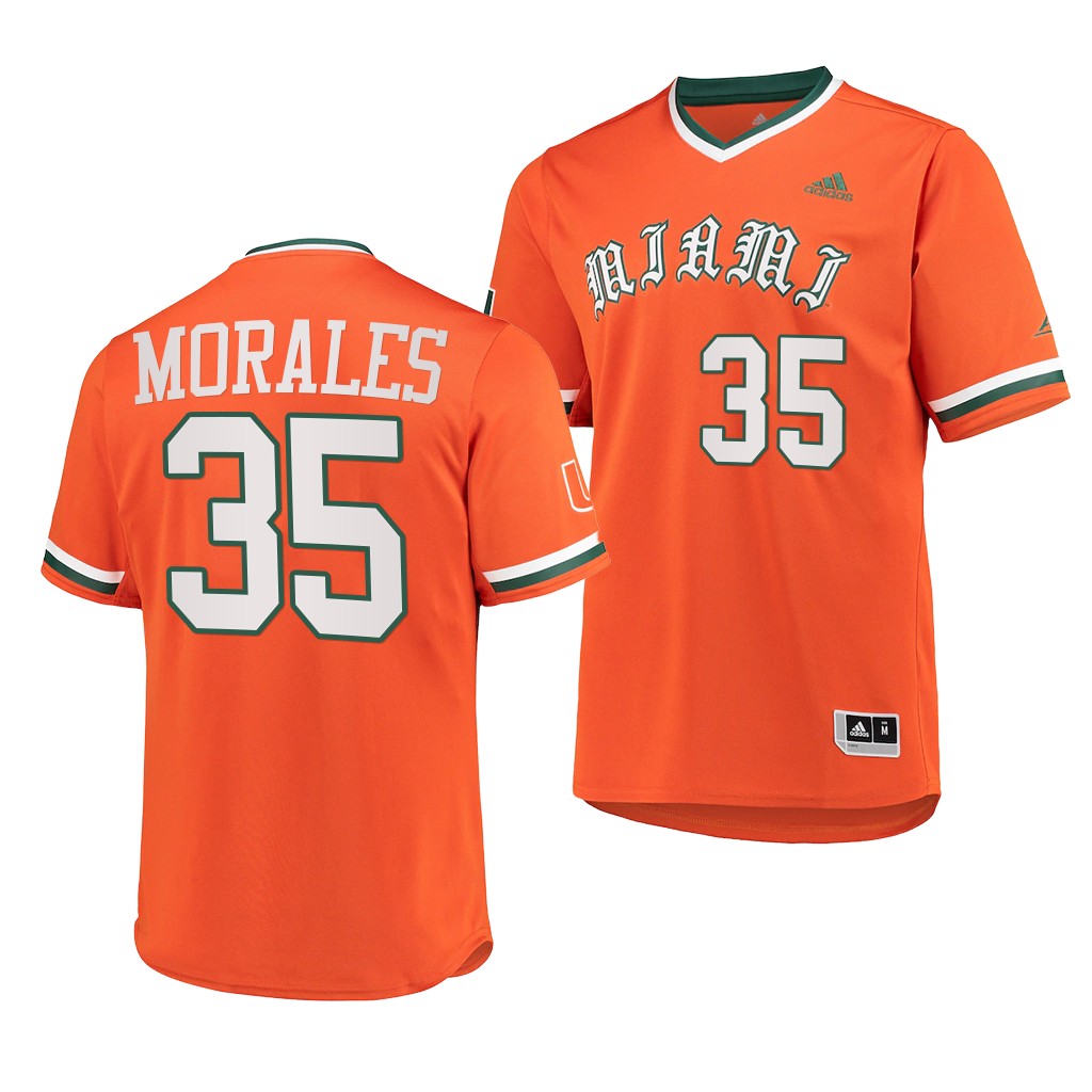 Yohandy Morales Miami Hurricanes #35 Orange Primegreen Jersey