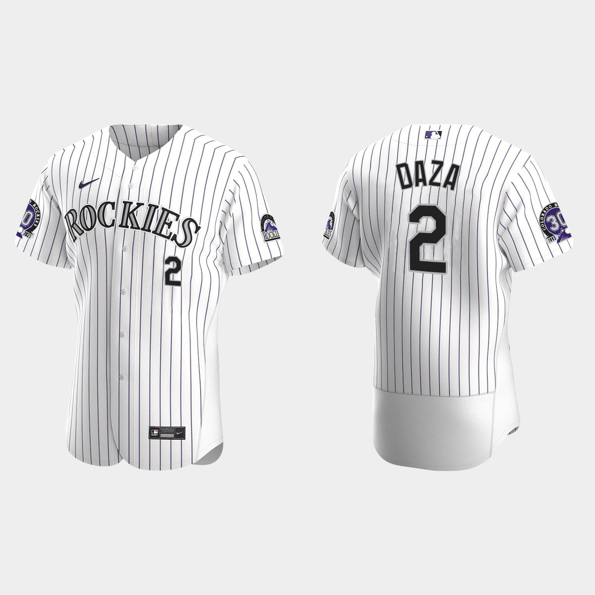 Yonathan Daza Colorado Rockies 30th Anniversary Jersey - White Purple