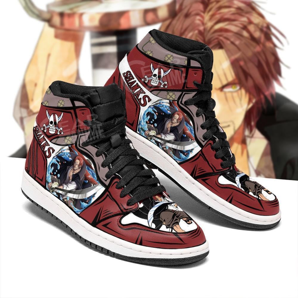 Yonko Red Hair Shank JD1s Sneakers Anime One Piece Shoes, Air Jordan Hightop