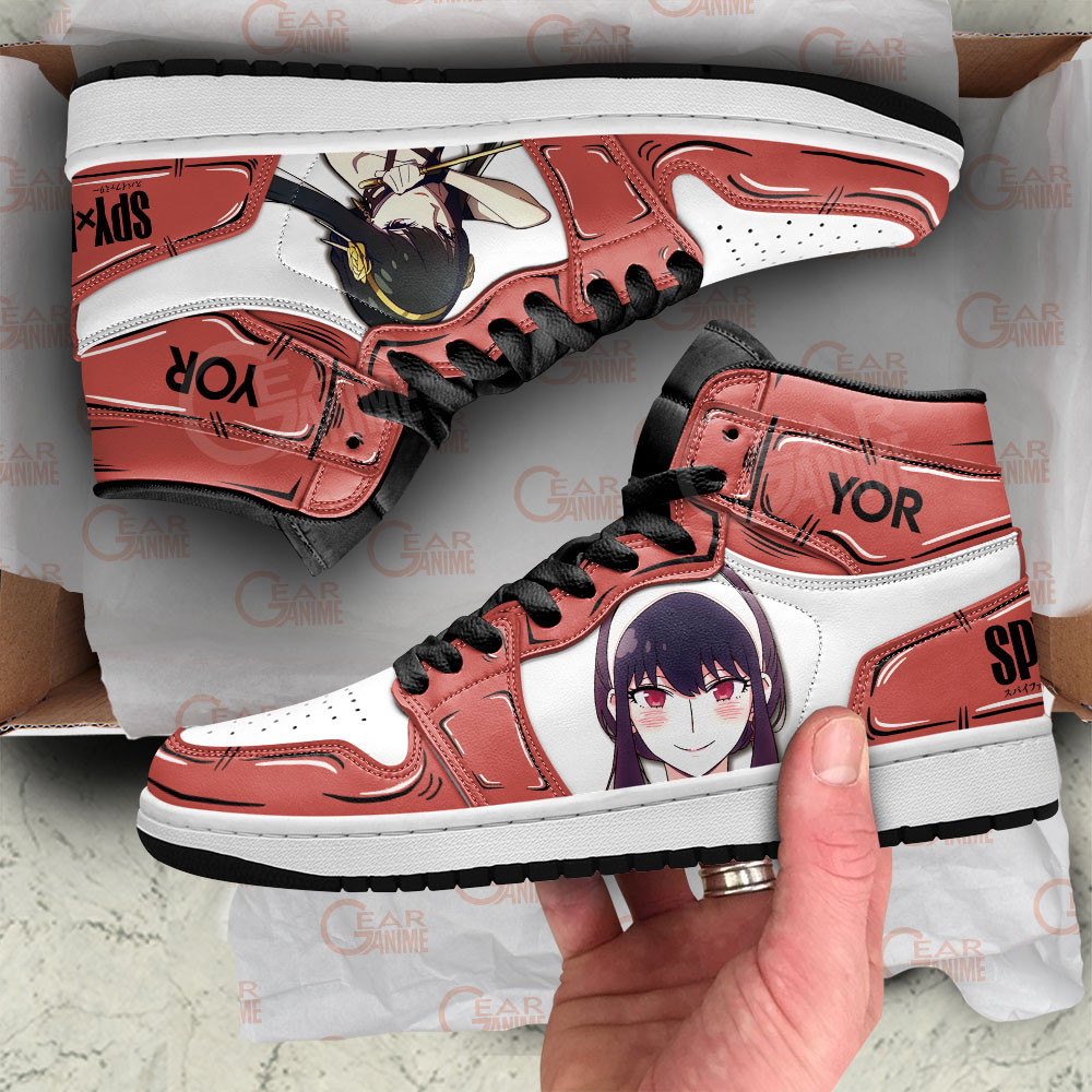 Yor Forger JD1s Sneakers Spy x Family Anime Shoes, Air Jordan Hightop