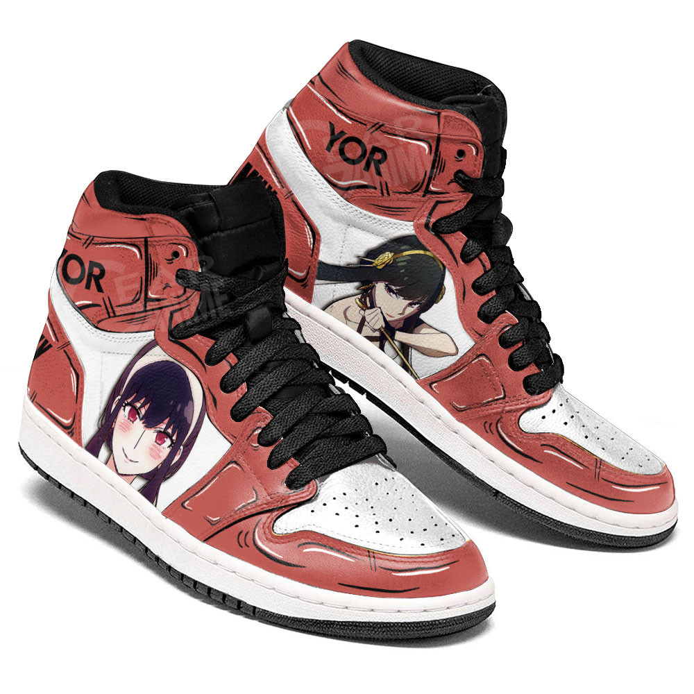 Yor Forger JD1s Sneakers Spy x Family Anime Shoes, Air Jordan Hightop