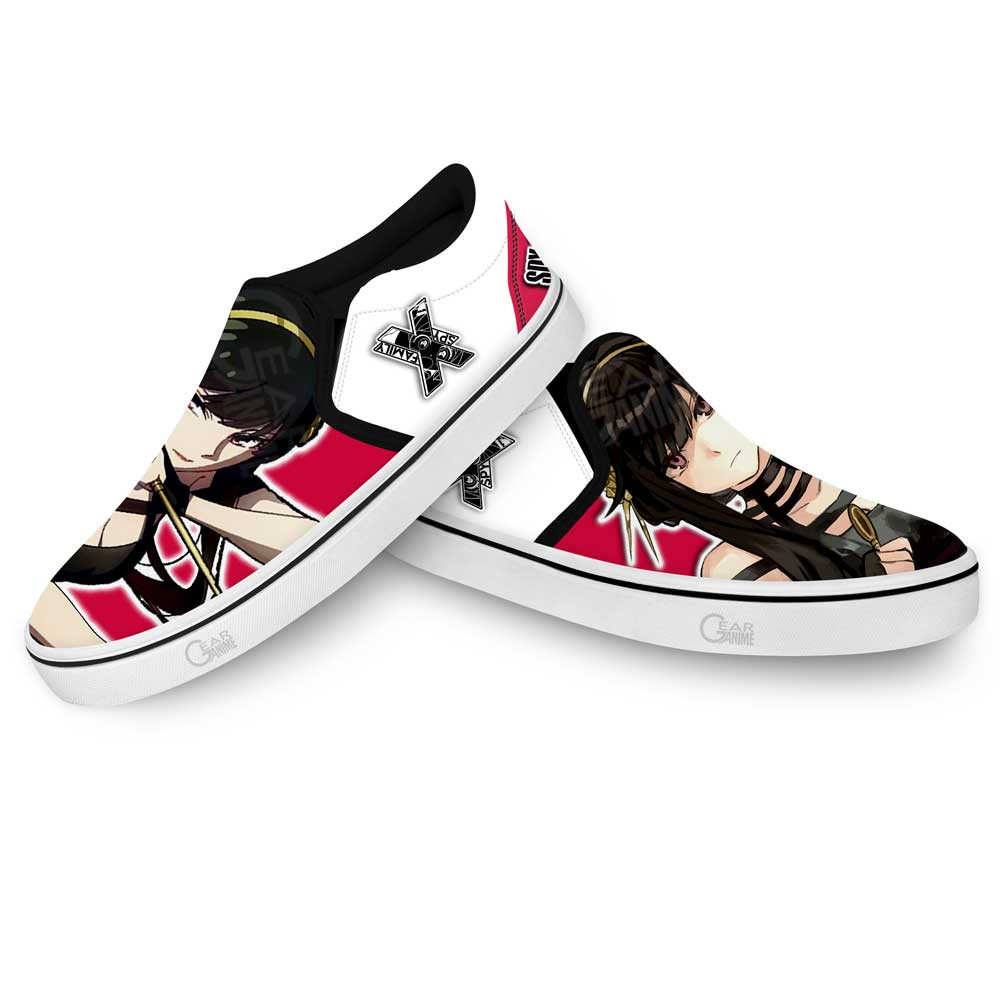 Yor Forger Slip-On Shoes Canvas Spy x Family Custom Anime Shoes Otaku Gift Ideas