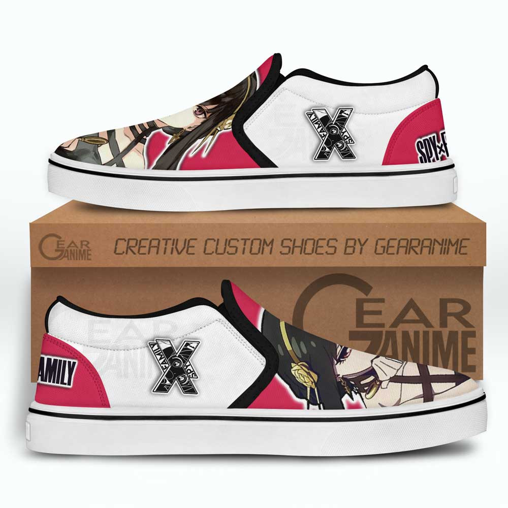 Yor Forger Slip-On Shoes Canvas Spy x Family Custom Anime Shoes Otaku Gift Ideas