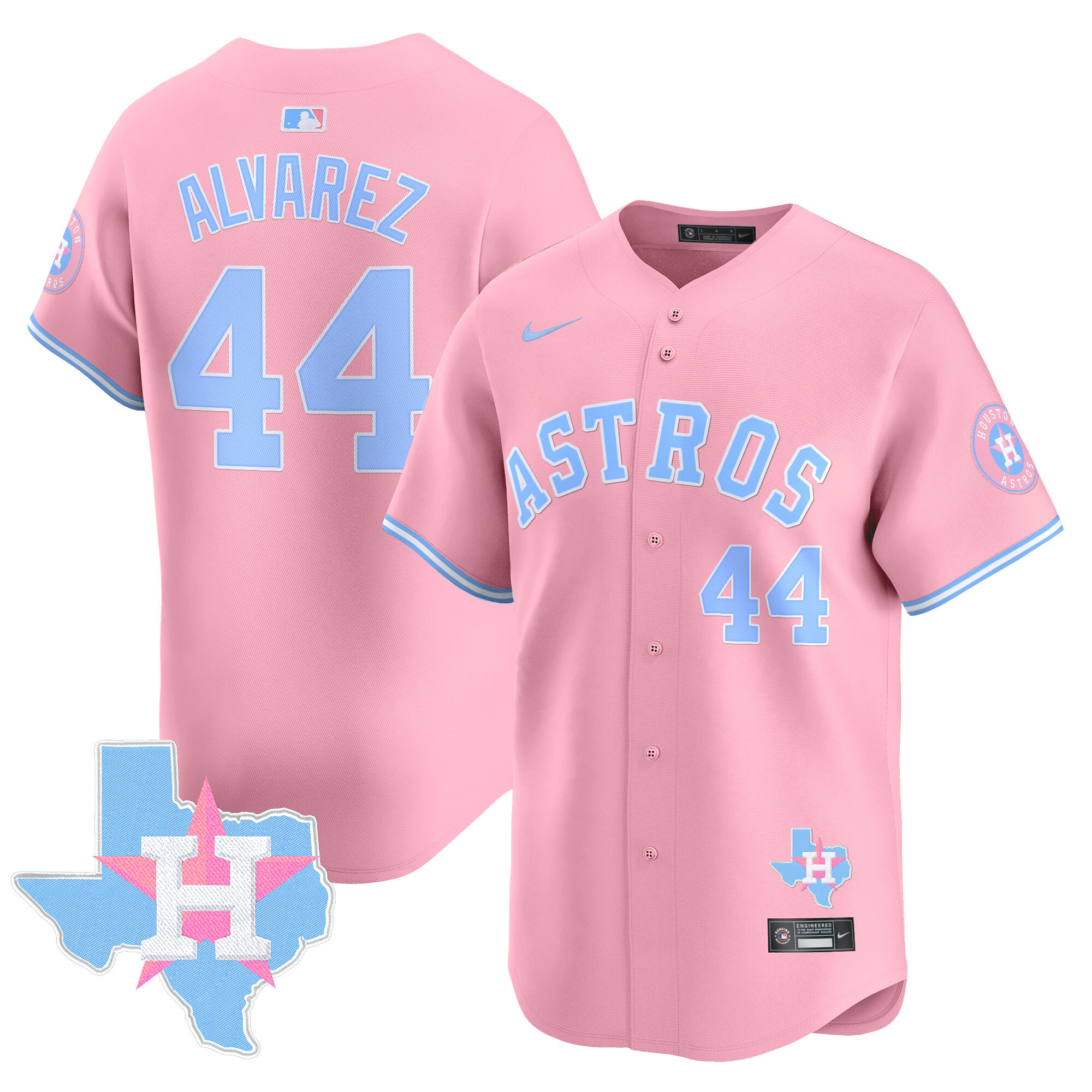 Yordan ¡lvarezUnisex Houston Astros Bubblegum Pink Vapor Premier Limited Pink Jersey - All Stitched