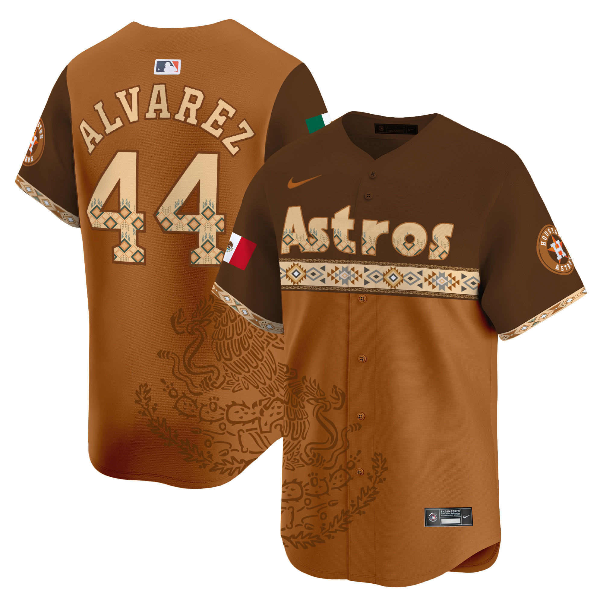 Yordan ¡lvarezUnisex Houston Astros Mexico Vapor Premier Limited Brown Jersey - Printed