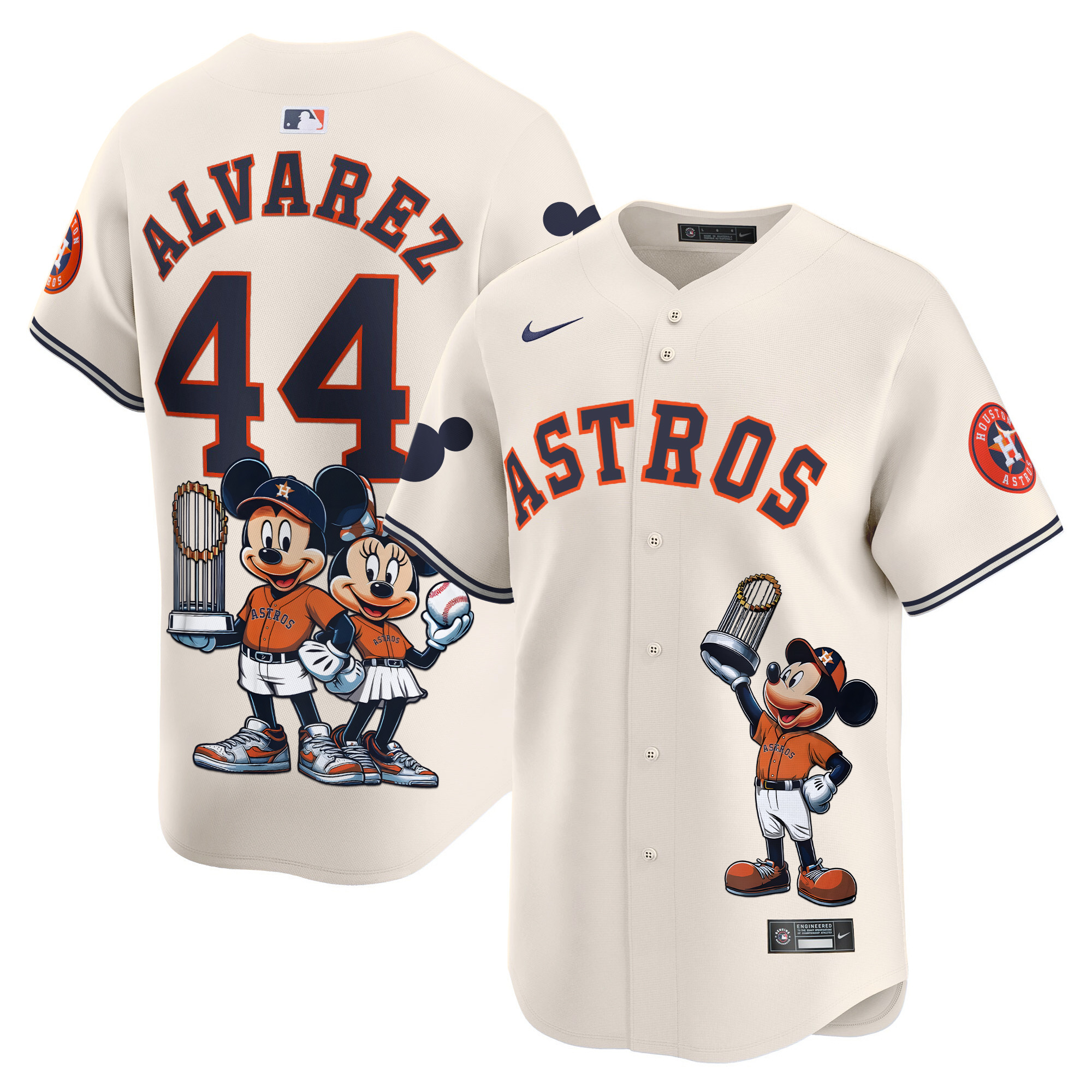 Yordan ¡lvarezUnisex Houston Astros Mickey Houston Vapor Premier Limited Cream Jersey - Printed
