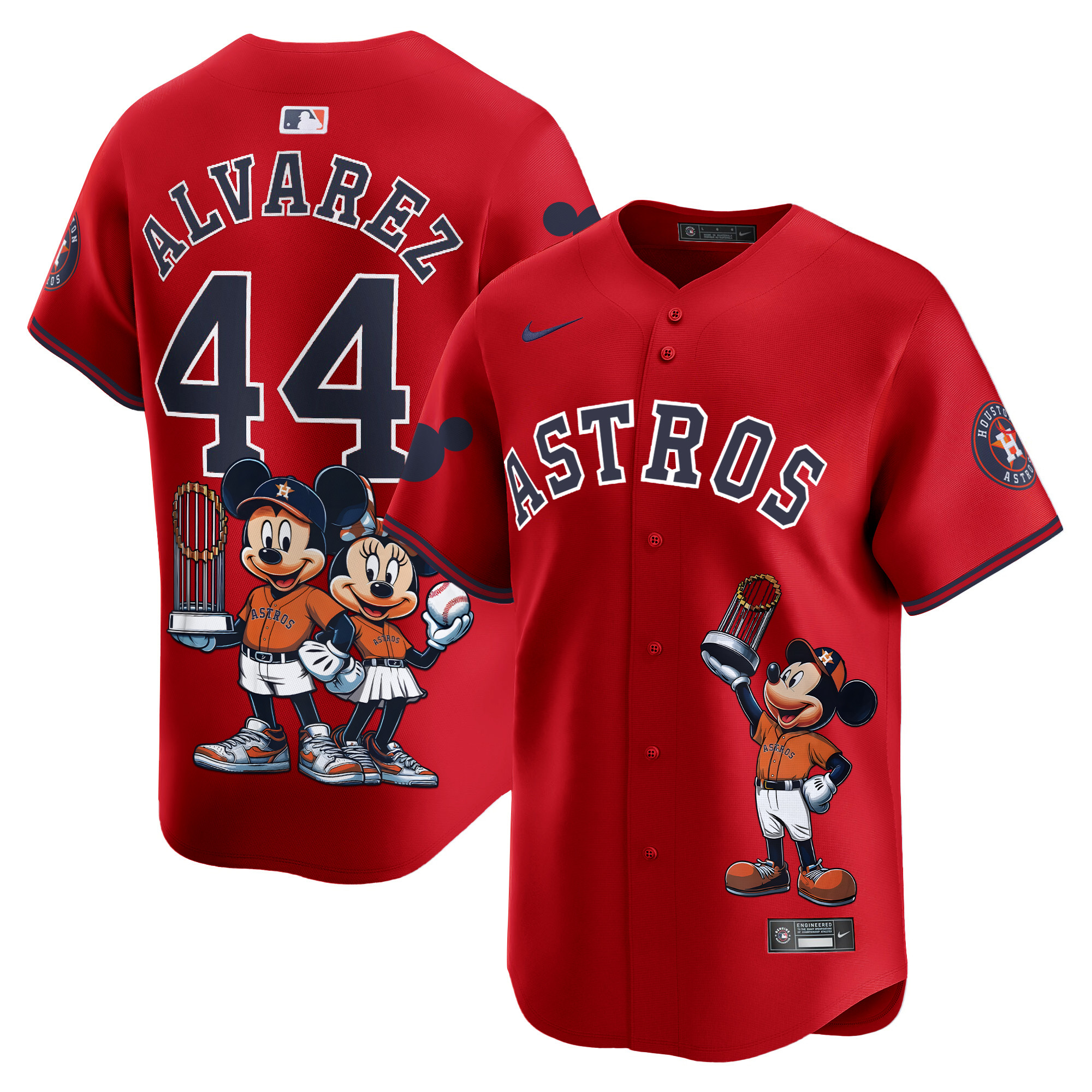 Yordan ¡lvarezUnisex Houston Astros Mickey Houston Vapor Premier Limited Red Jersey - Printed
