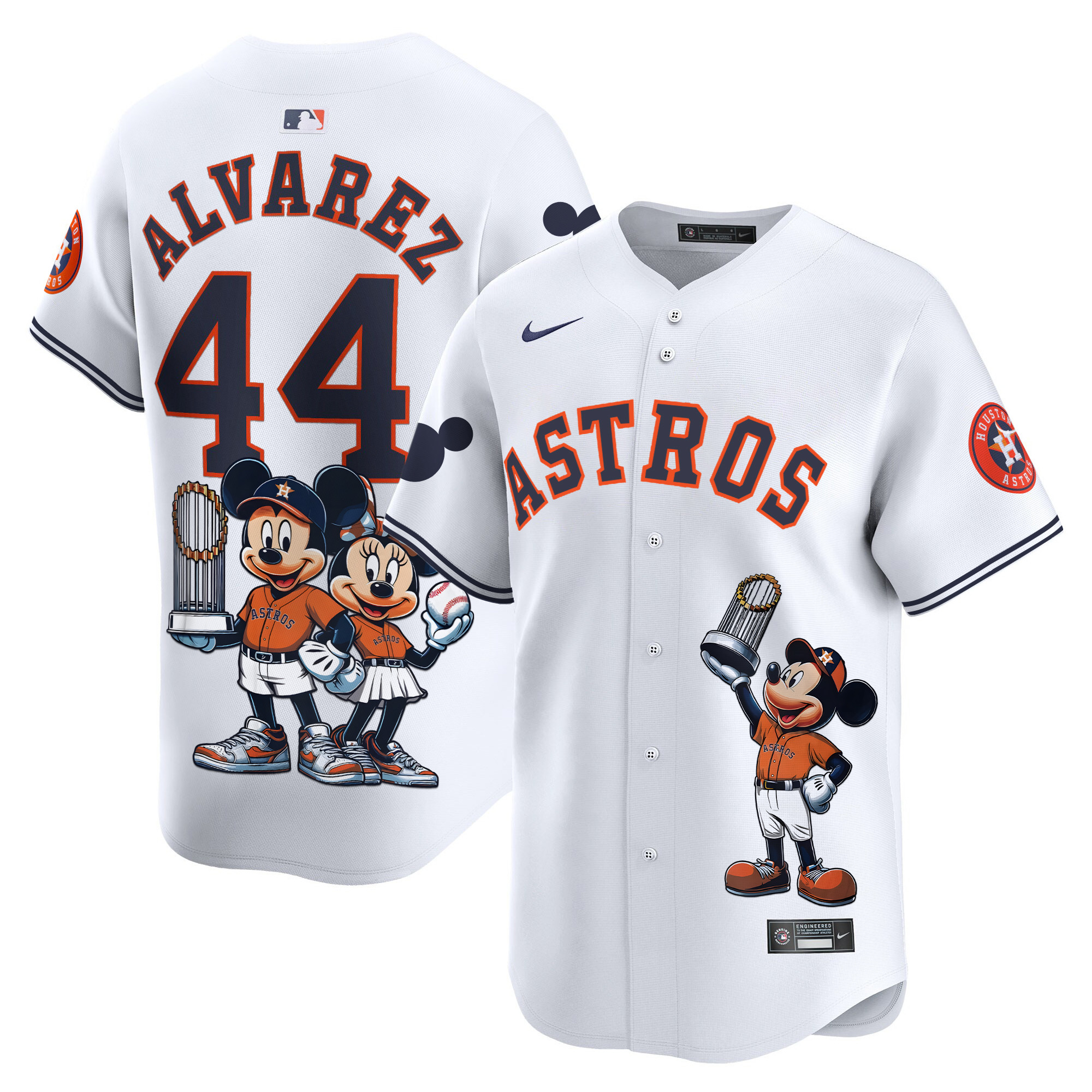 Yordan ¡lvarezUnisex Houston Astros Mickey Houston Vapor Premier Limited White Jersey - Printed