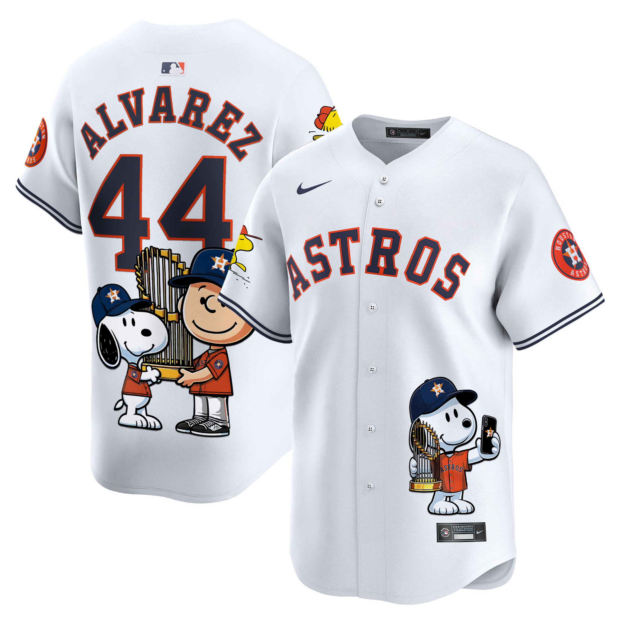 Yordan ¡lvarezUnisex Houston Astros Peanut Snoopy Vapor Premier Limited White Jersey - Printed