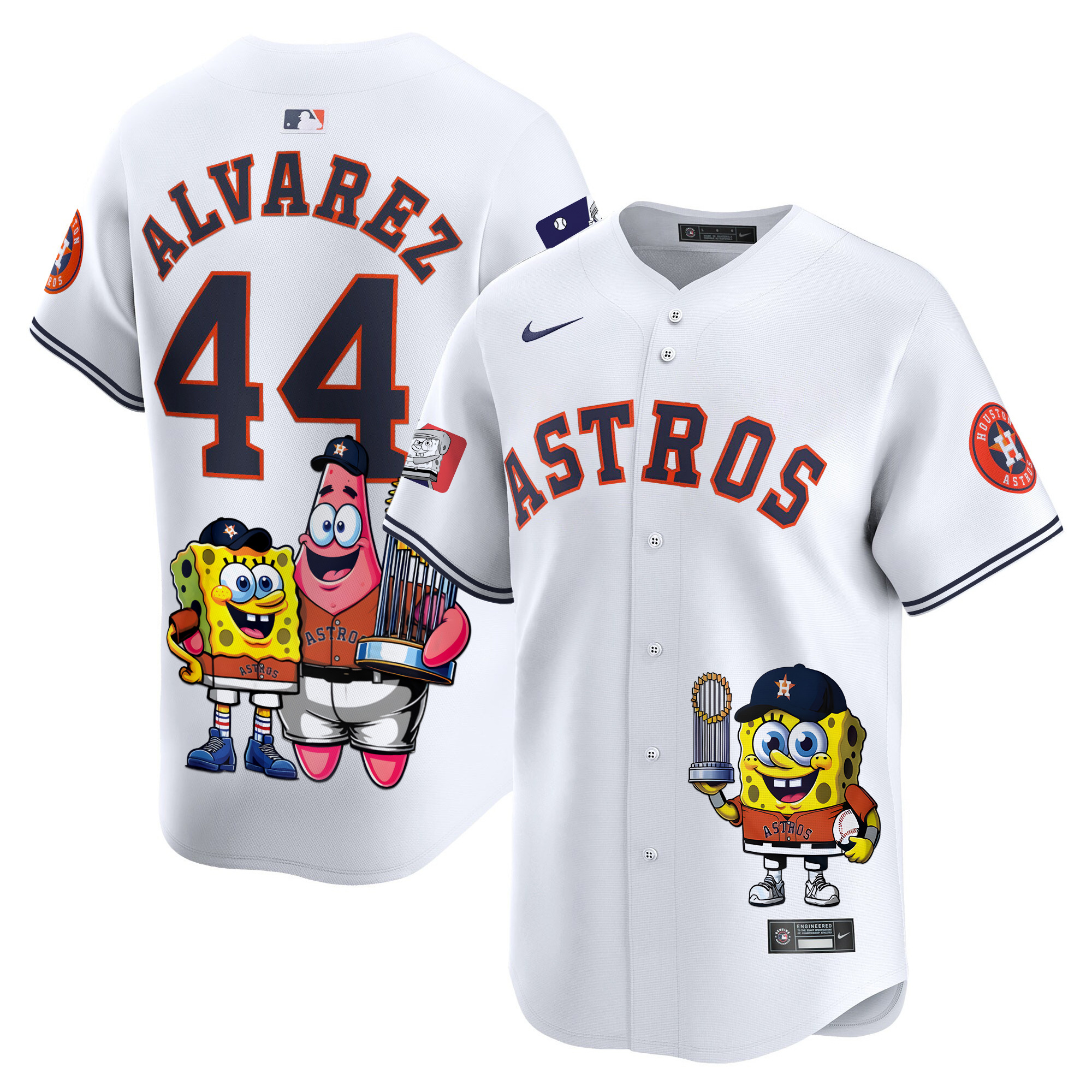 Yordan ¡lvarezUnisex Houston Astros SpongeBob SquarePants Vapor Premier Limited White Jersey - Printed