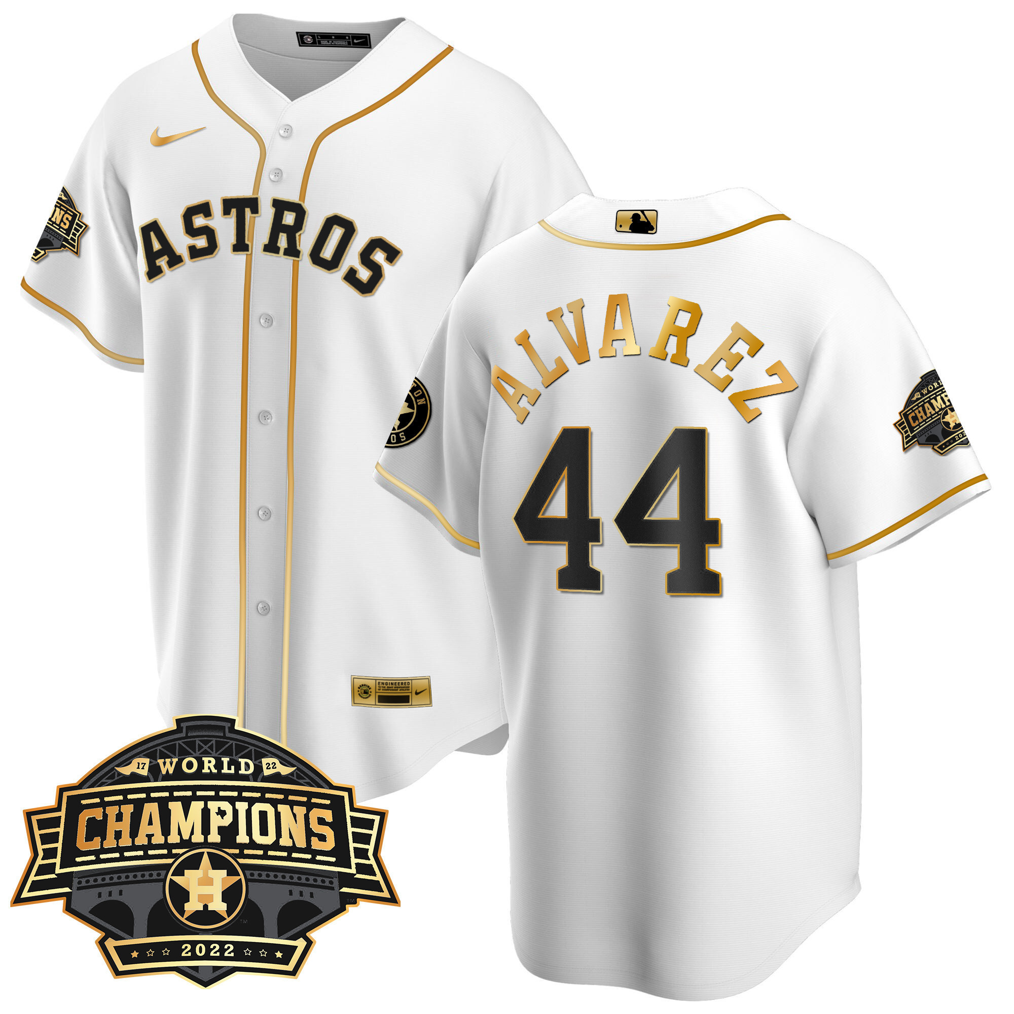 Yordan Álvarez Men's Houston Astros 2022 Champions Limited Cool White Jersey - All Stitched