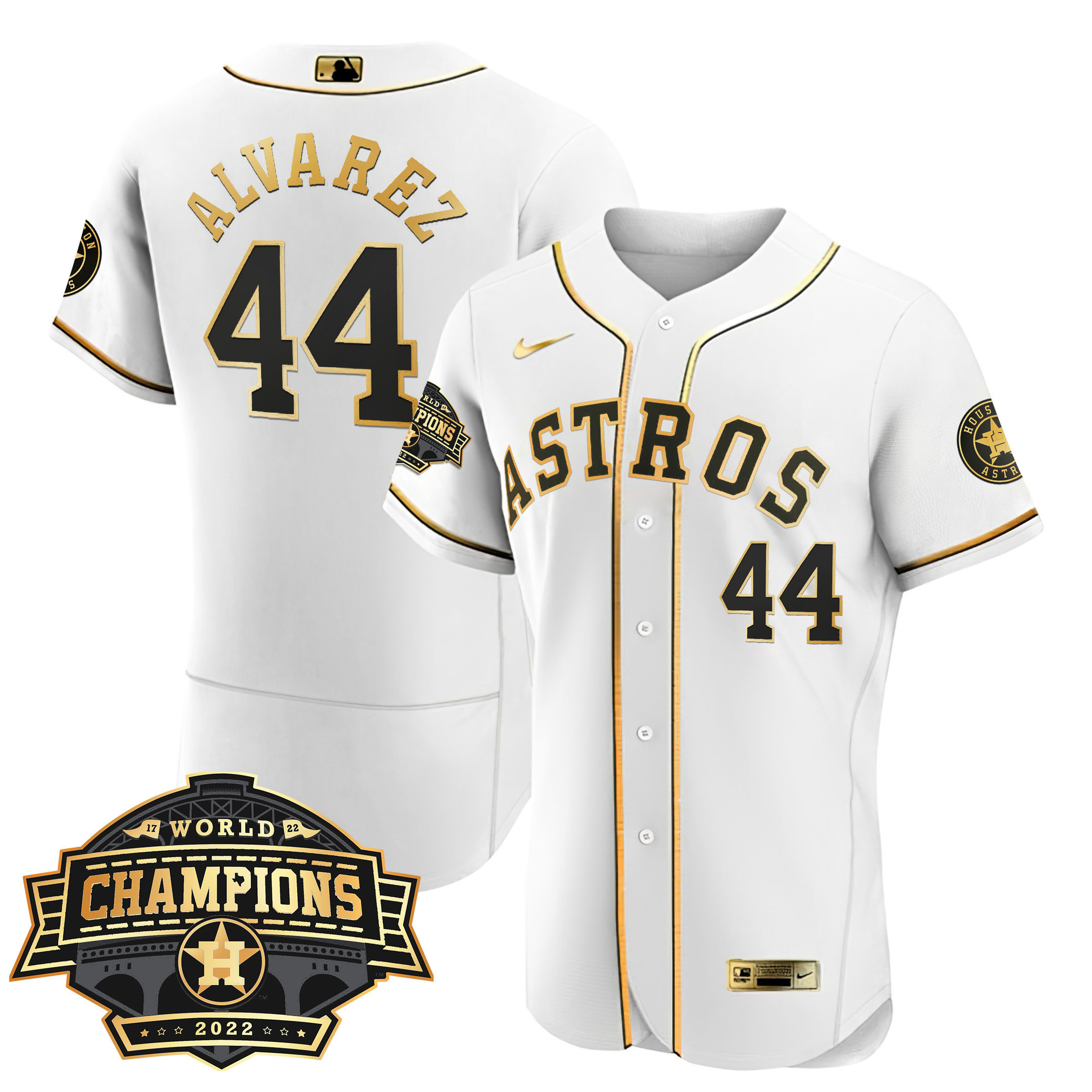Yordan Álvarez Men's Houston Astros 2022 Champions Limited Flex White Jersey - All Stitched