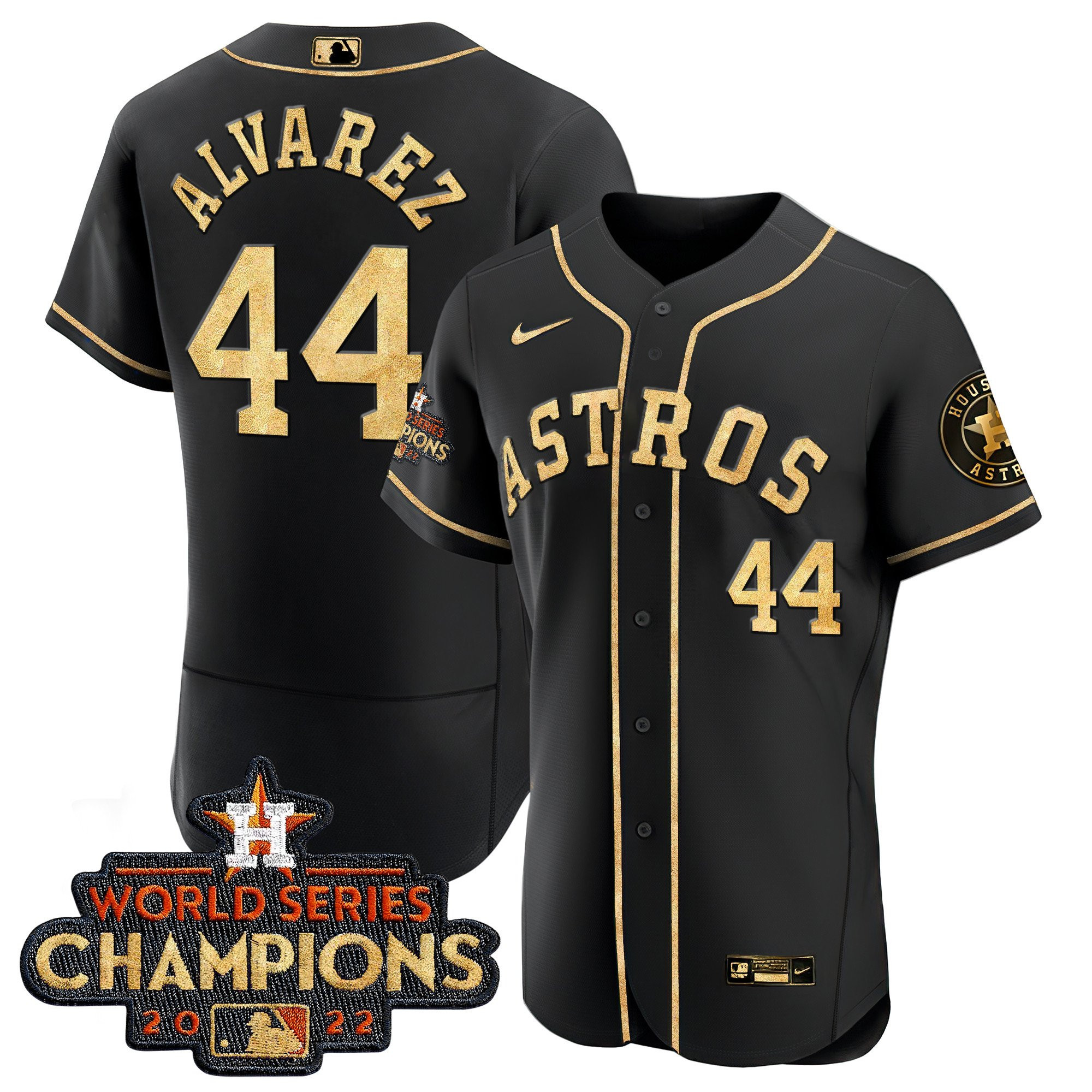 Yordan Álvarez Men's Houston Astros 2022 World Series Champions Color Rush Flex Black Jersey - All Stitched