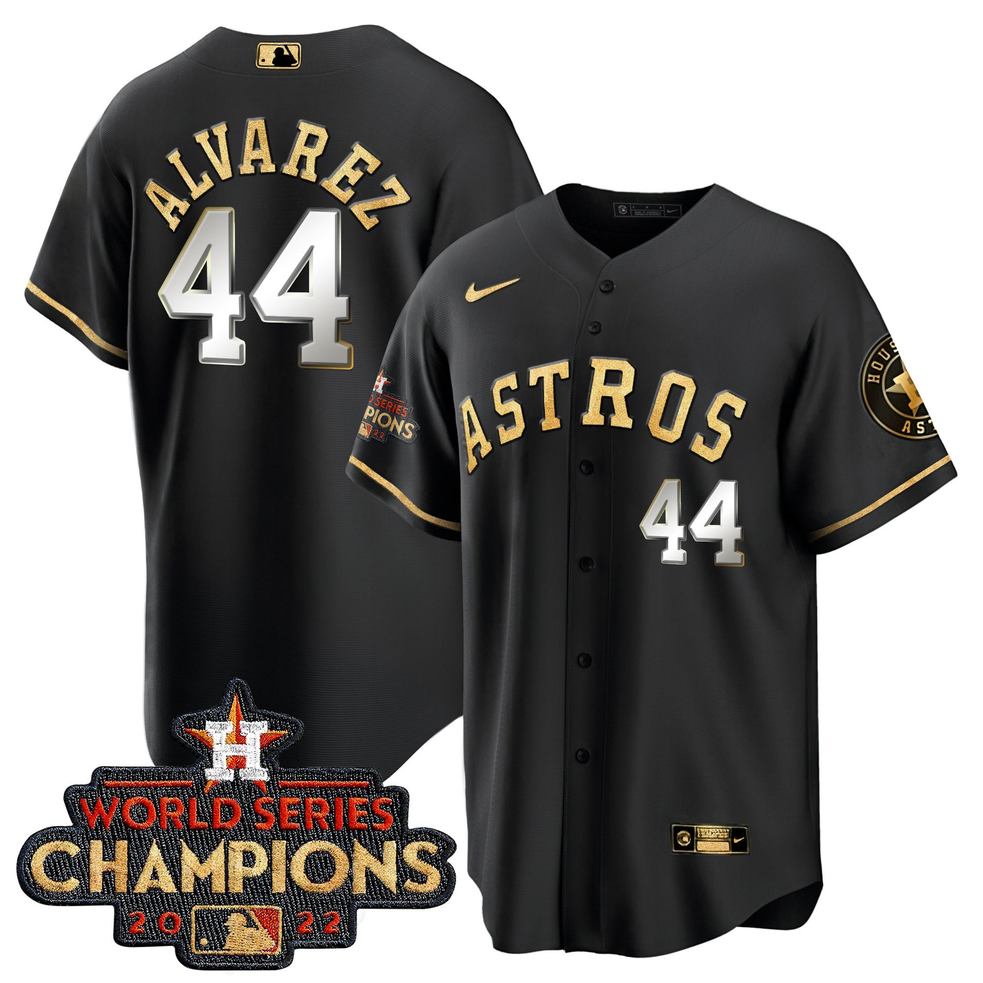 Yordan Álvarez Men's Houston Astros 2022 World Series Champions Color Rush Limited Cool Black Jersey - All Stitched