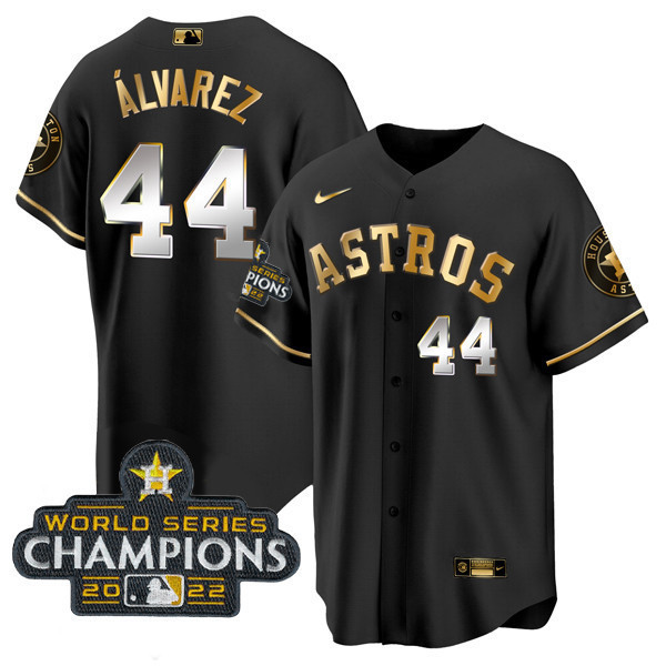 Yordan Álvarez Men's Houston Astros 2022 World Series Champions Player Cool Black Jersey - All Stitched
