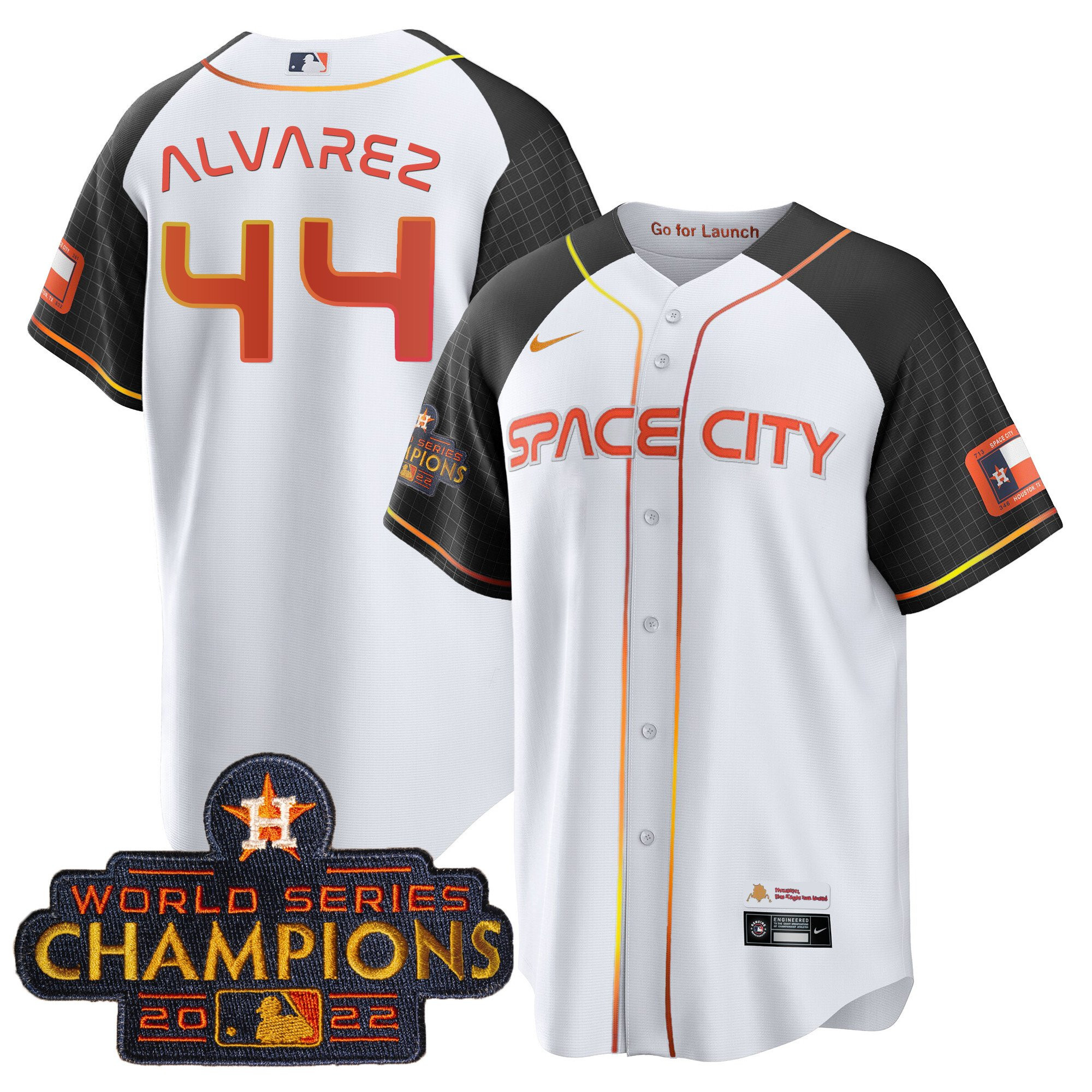 Yordan Álvarez Men's Houston Astros 2023 Space City Champions Alternate Cool White Jersey - All Stitched