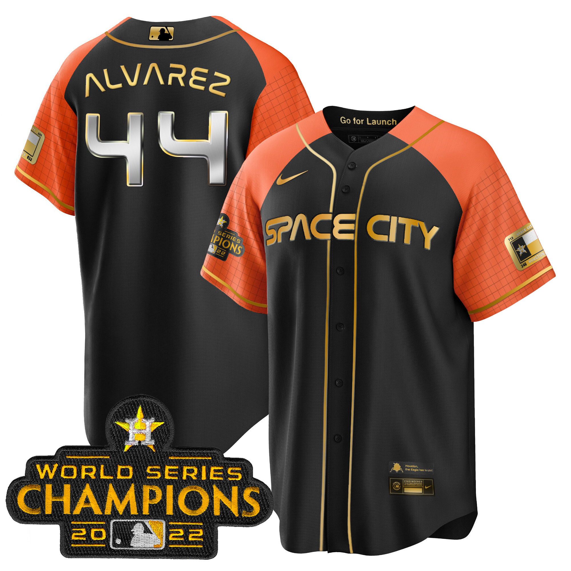 Yordan Álvarez Men's Houston Astros 2023 Space City Champions Cool Alternate Jersey - All Stitched