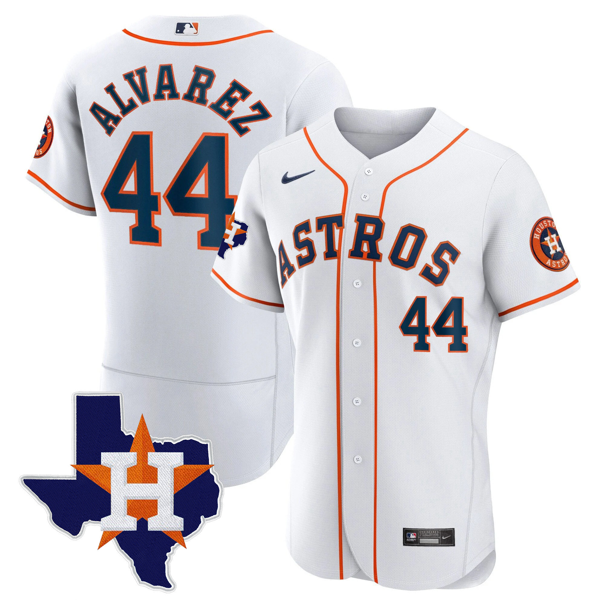 Yordan Álvarez Men's Houston Astros 2024 Gold - Texas Patch Flex Home Jersey - All Stitched