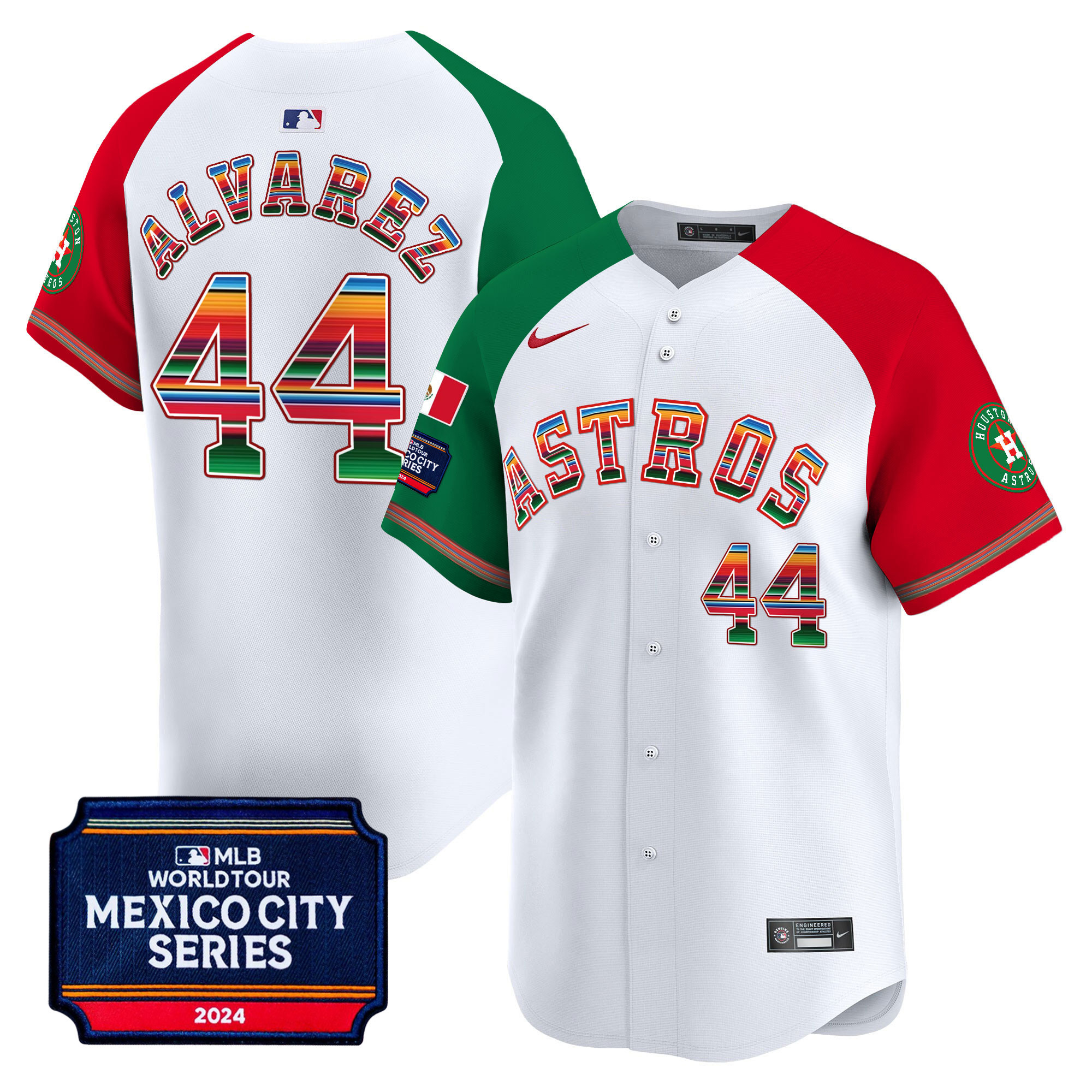 Yordan Álvarez Men's Houston Astros 2024 Mexico City Series Patch Vapor Premier Limited Alternate Jersey - All Stitched