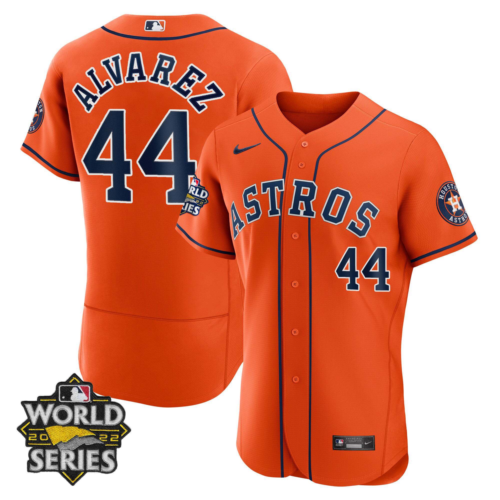 Yordan Álvarez Men's Houston Astros Alternate 2022 World Series Player Flex Base Jersey - All Stitched