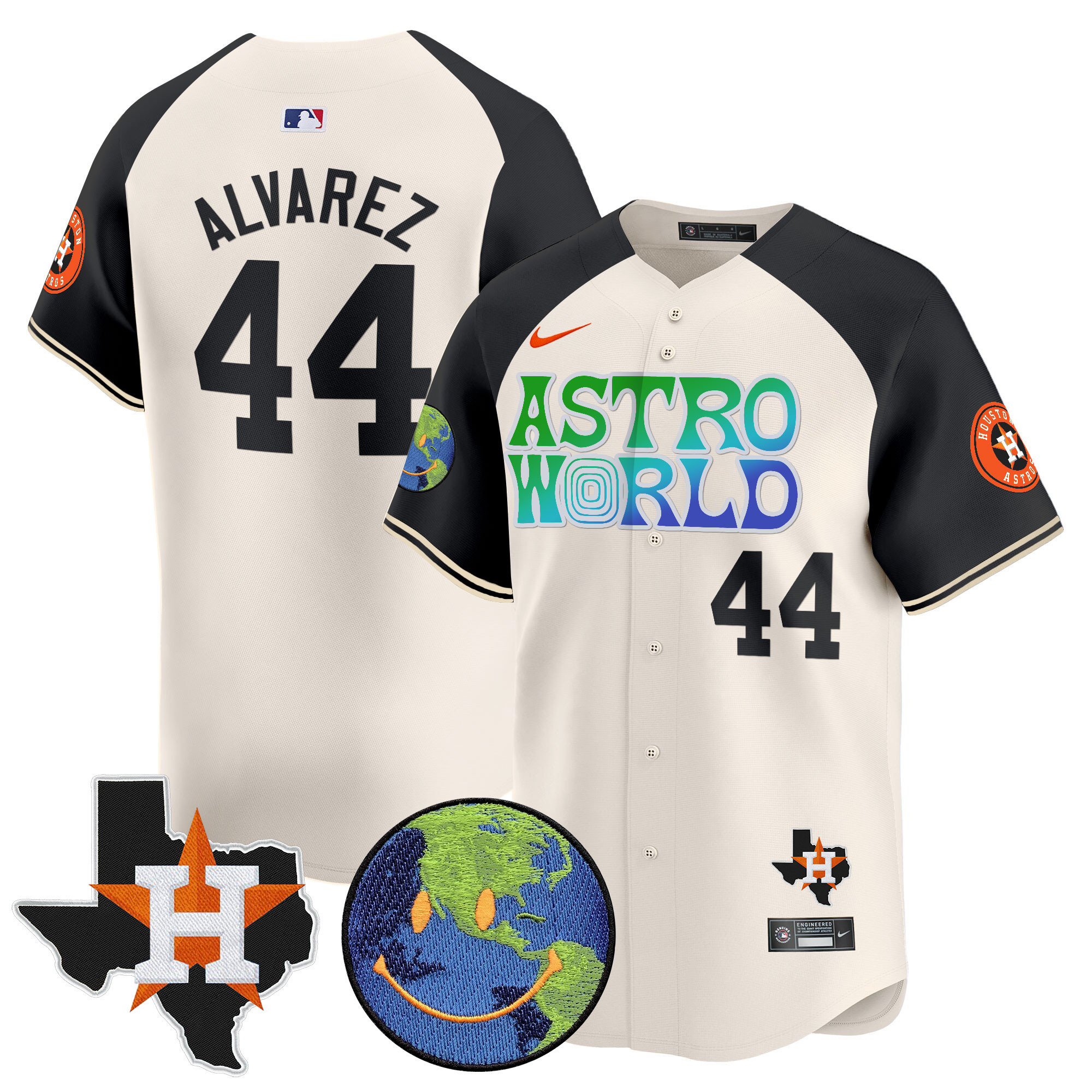 Yordan Álvarez Men's Houston Astros Cactus Jack Astro World Vapor Premier Limited Cream Alternate Jersey - All Stitched