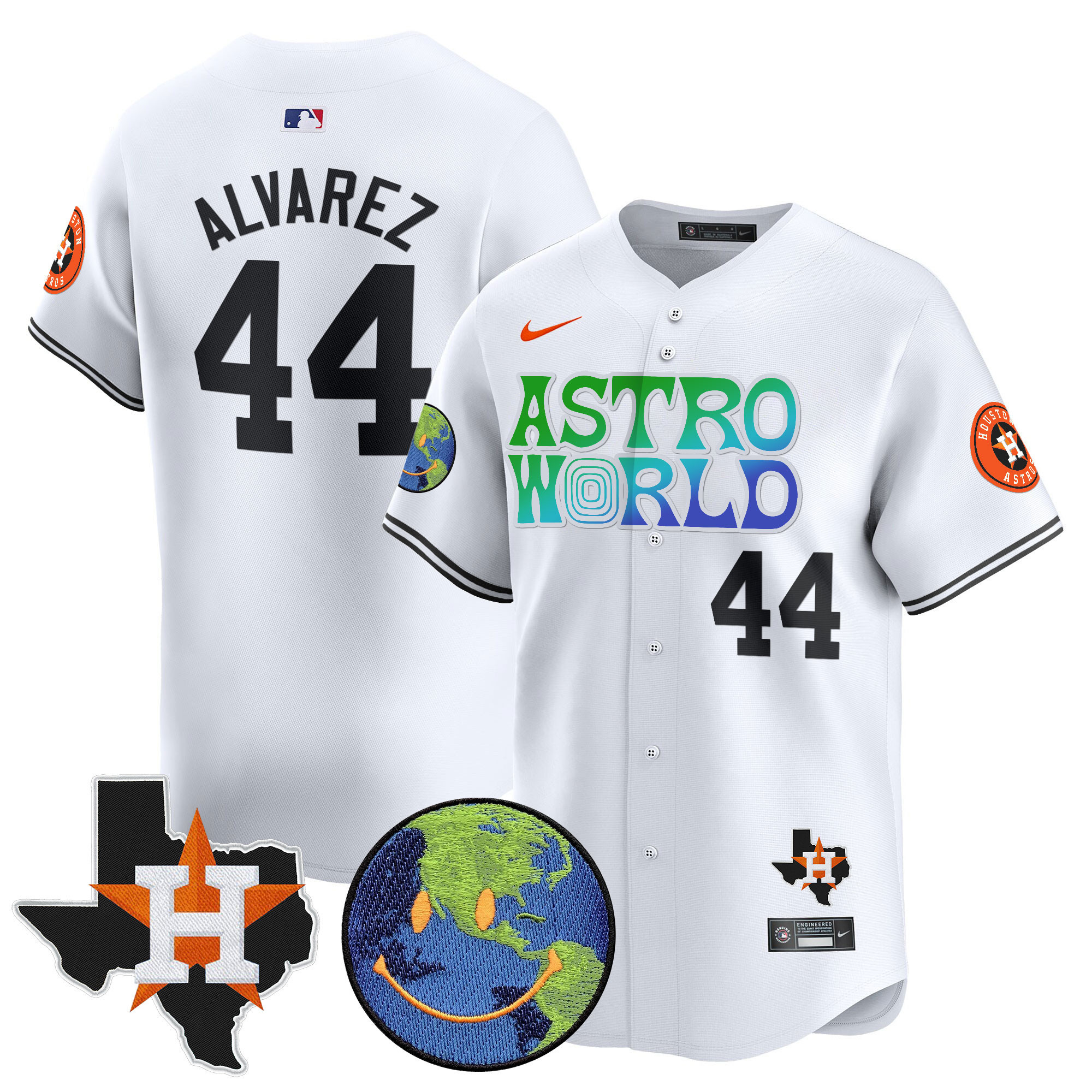 Yordan Álvarez Men's Houston Astros Cactus Jack Astro World Vapor Premier Limited White Jersey - All Stitched
