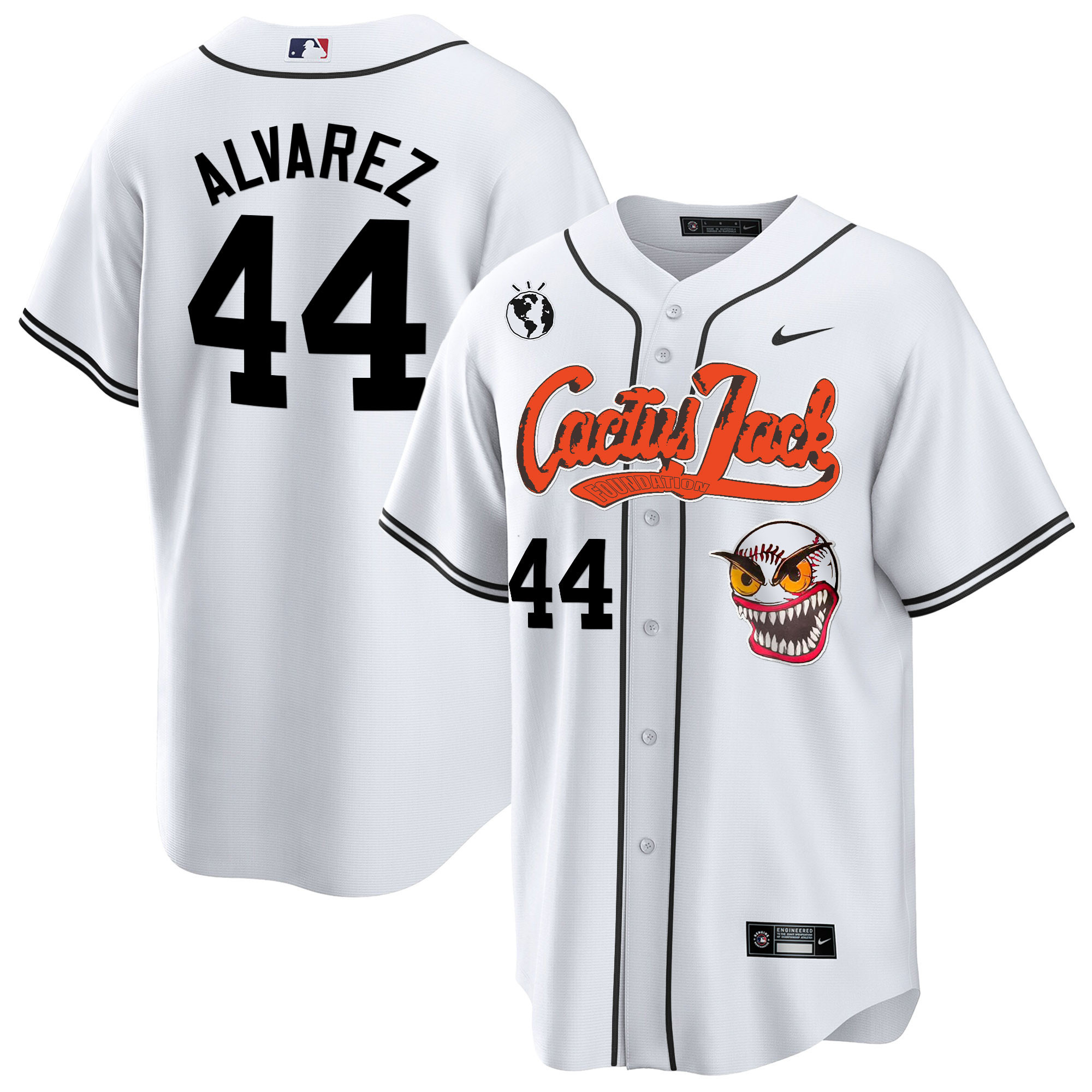 Yordan Álvarez Men's Houston Astros Cactus Jack Cool Base White Jersey - All Stitched