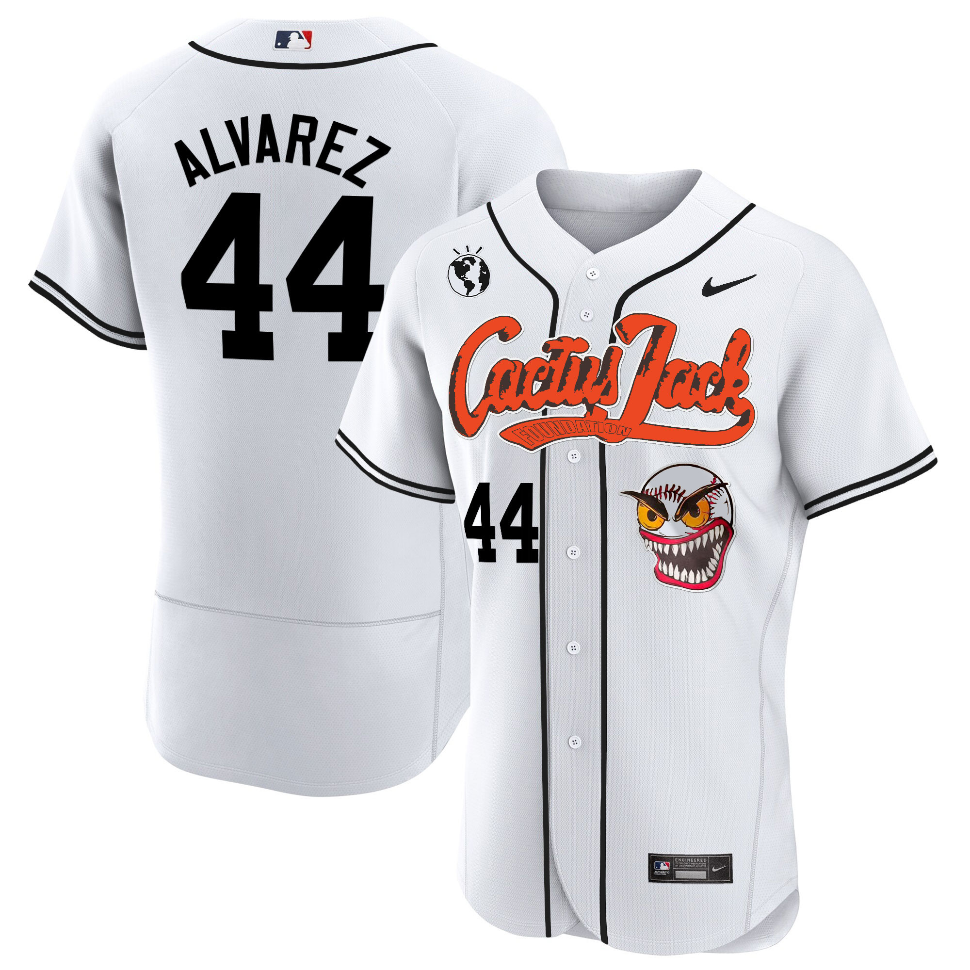 Yordan Álvarez Men's Houston Astros Cactus Jack Flex Base White Jersey - All Stitched