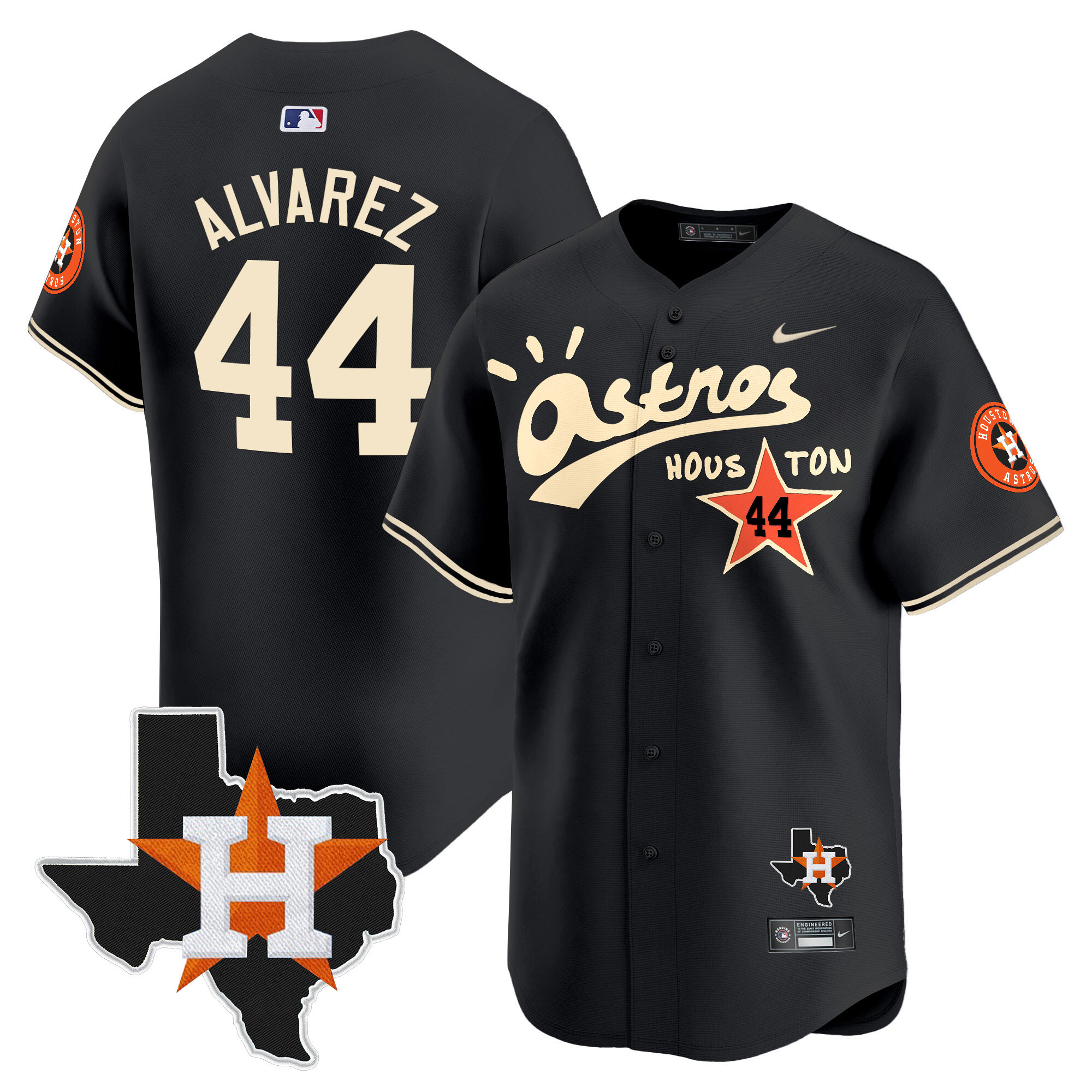 Yordan Álvarez Men's Houston Astros Cactus Jack Style Vapor Premier Limited Black Jersey - All Stitched