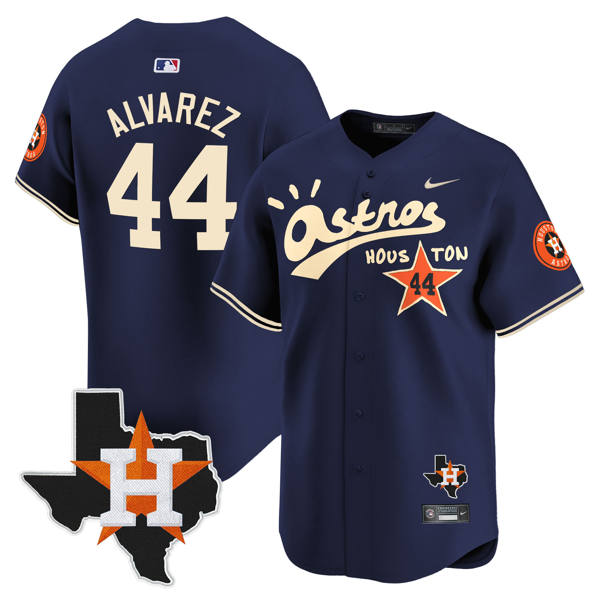Yordan Álvarez Men's Houston Astros Cactus Jack Style Vapor Premier Limited Navy Jersey - All Stitched