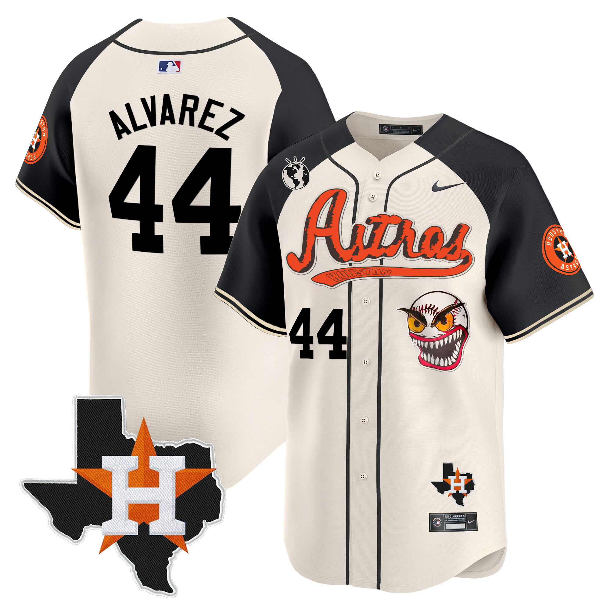 Yordan Álvarez Men's Houston Astros Cactus Jack Style Vapor Premier Limited V2 Cream Alternate Jersey - All Stitched