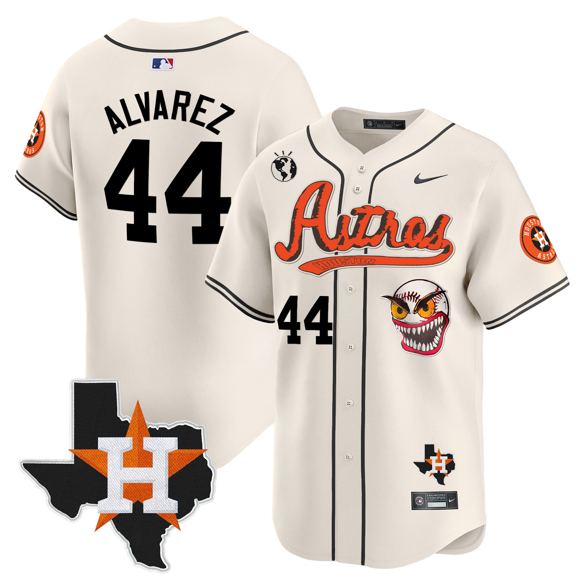Yordan Álvarez Men's Houston Astros Cactus Jack Style Vapor Premier Limited V2 Cream Jersey - All Stitched