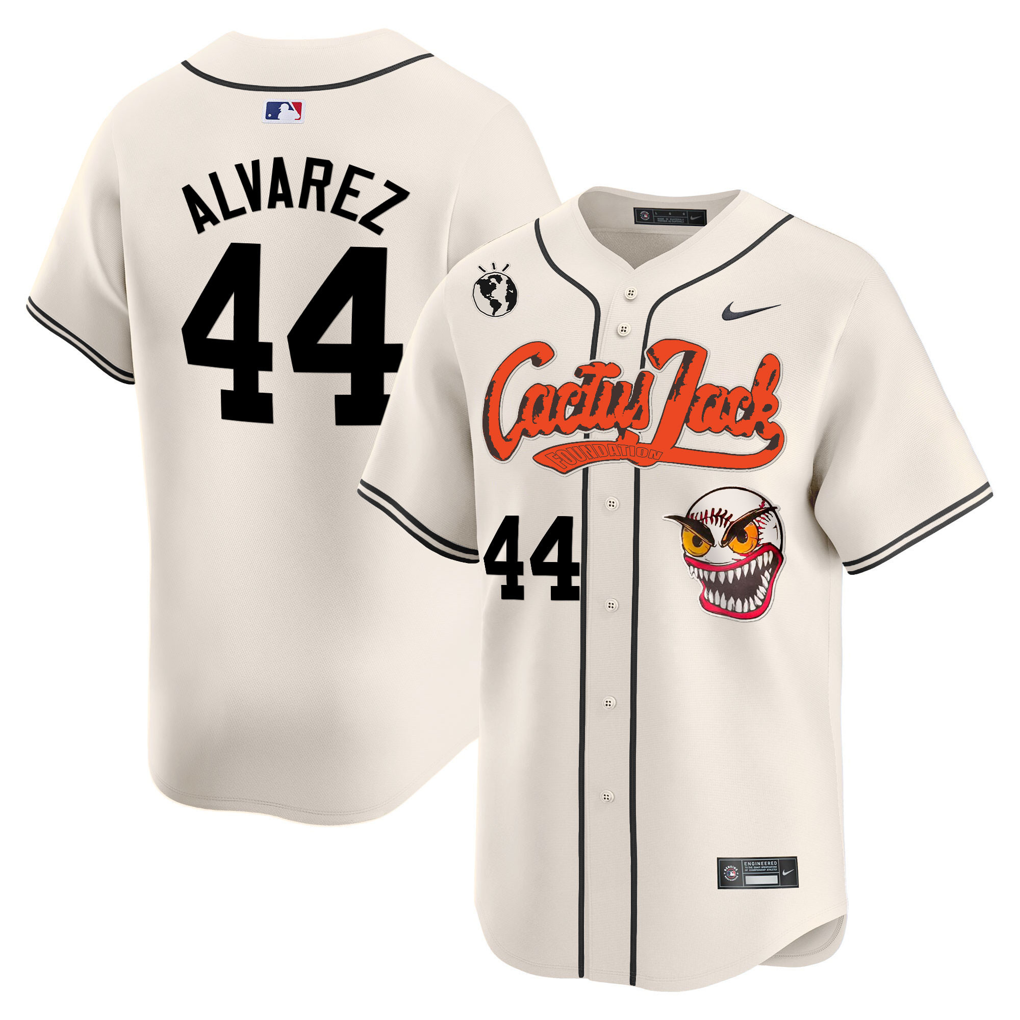 Yordan Álvarez Men's Houston Astros Cactus Jack Vapor Premier Limited Cream Jersey - All Stitched
