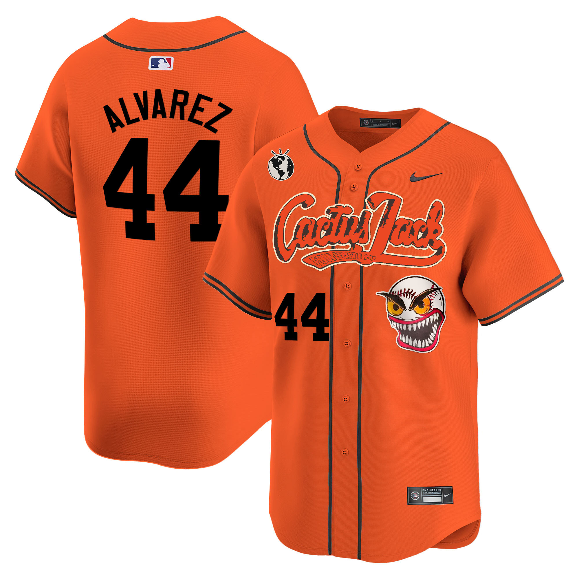 Yordan Álvarez Men's Houston Astros Cactus Jack Vapor Premier Limited Orange Jersey - All Stitched