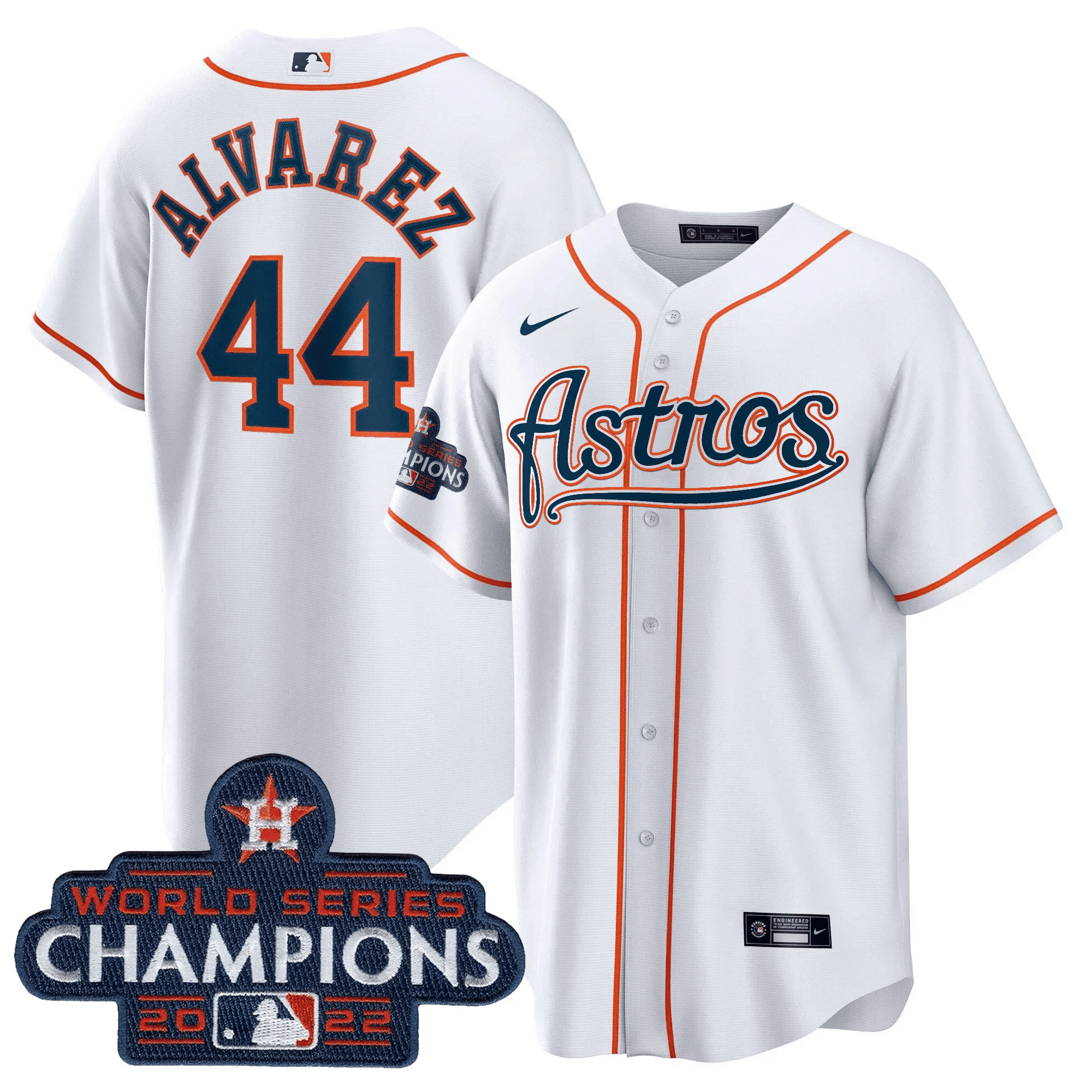 Yordan Álvarez Men's Houston Astros Champions & Throwback Patch Gold V2 Cool Home Jersey - All Stitched