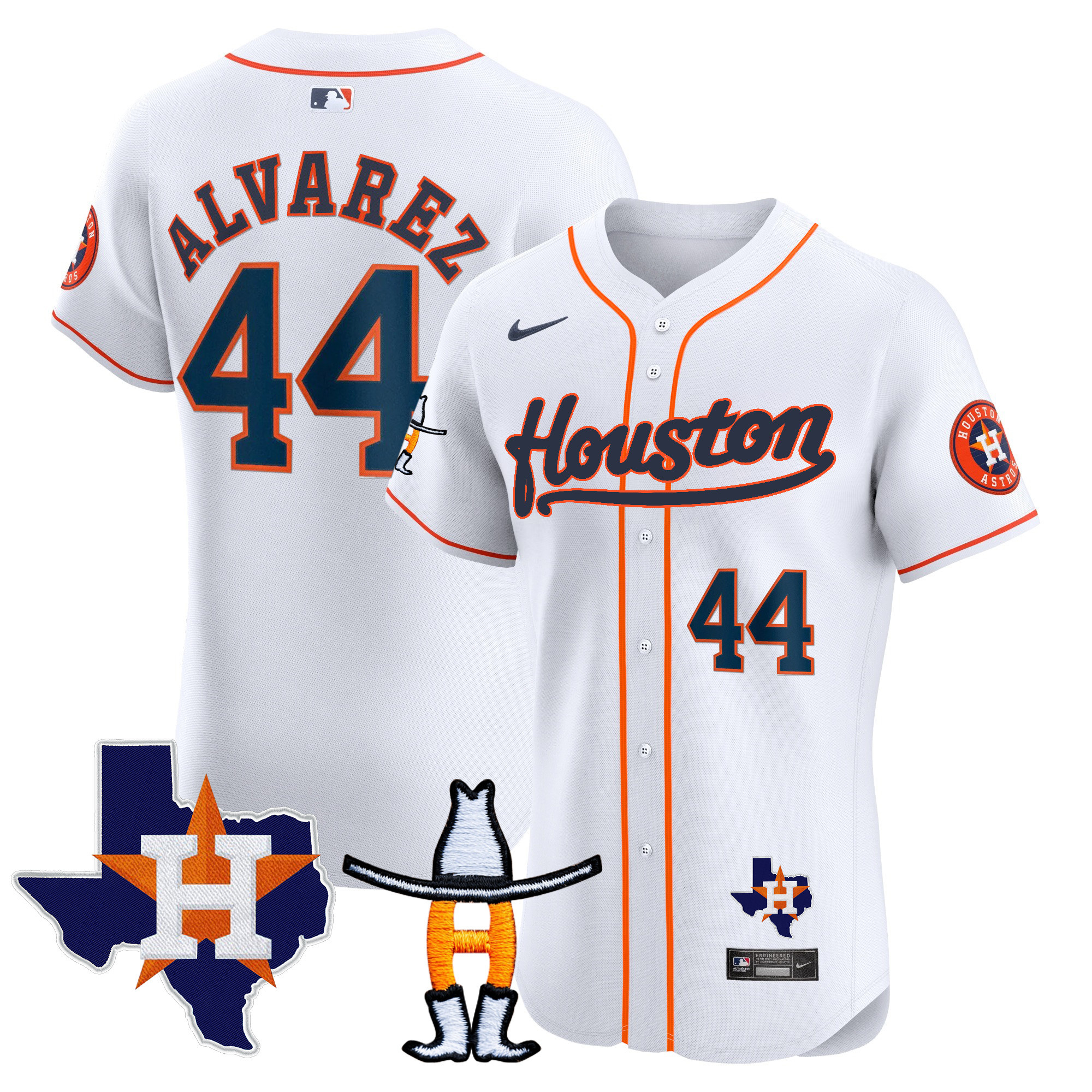 Yordan Álvarez Men's Houston Astros Houston Rodeo Patch Vapor Premier Elite Home Jersey - All Stitched