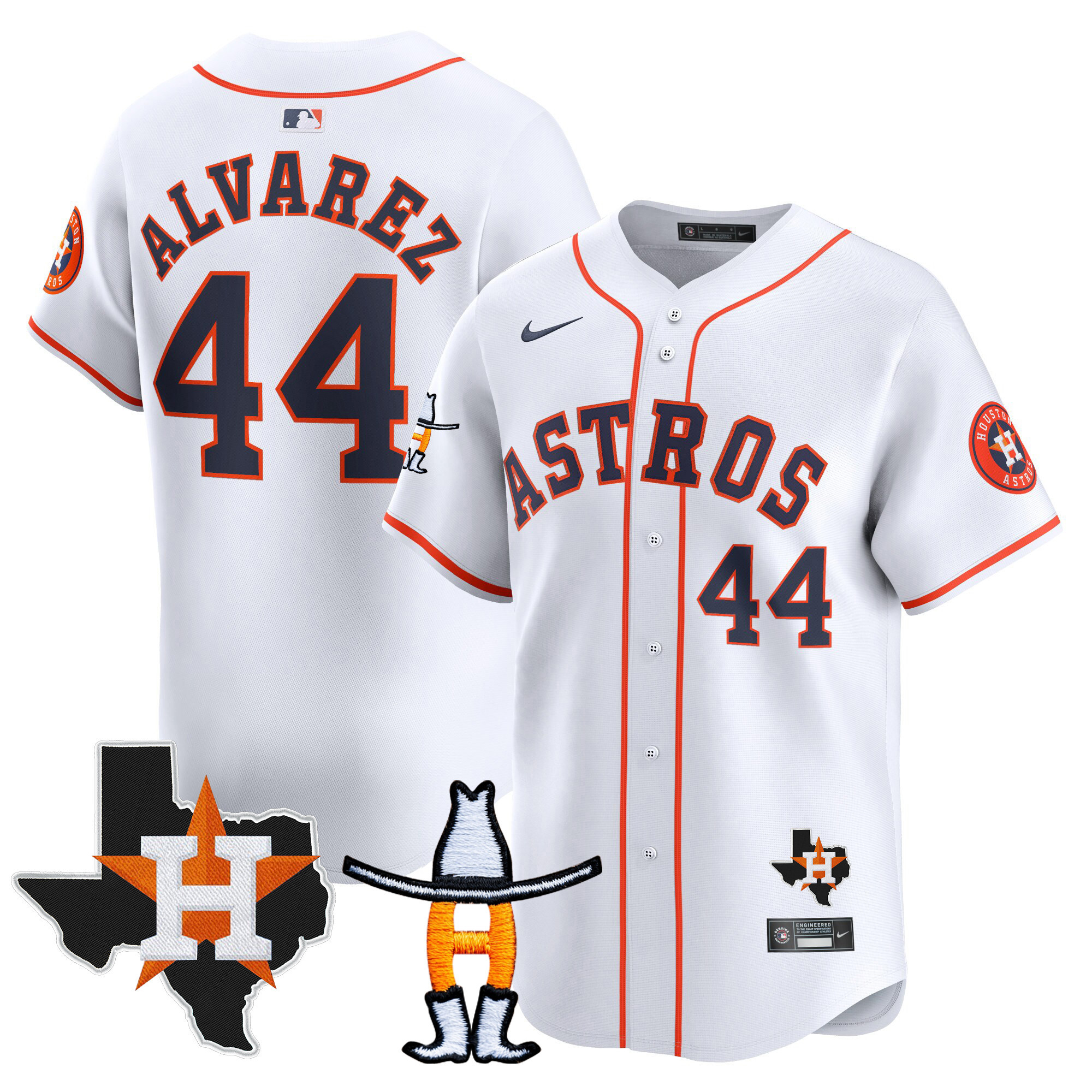 Yordan Álvarez Men's Houston Astros Houston Rodeo Patch Vapor Premier Limited V2 Home Jersey - All Stitched
