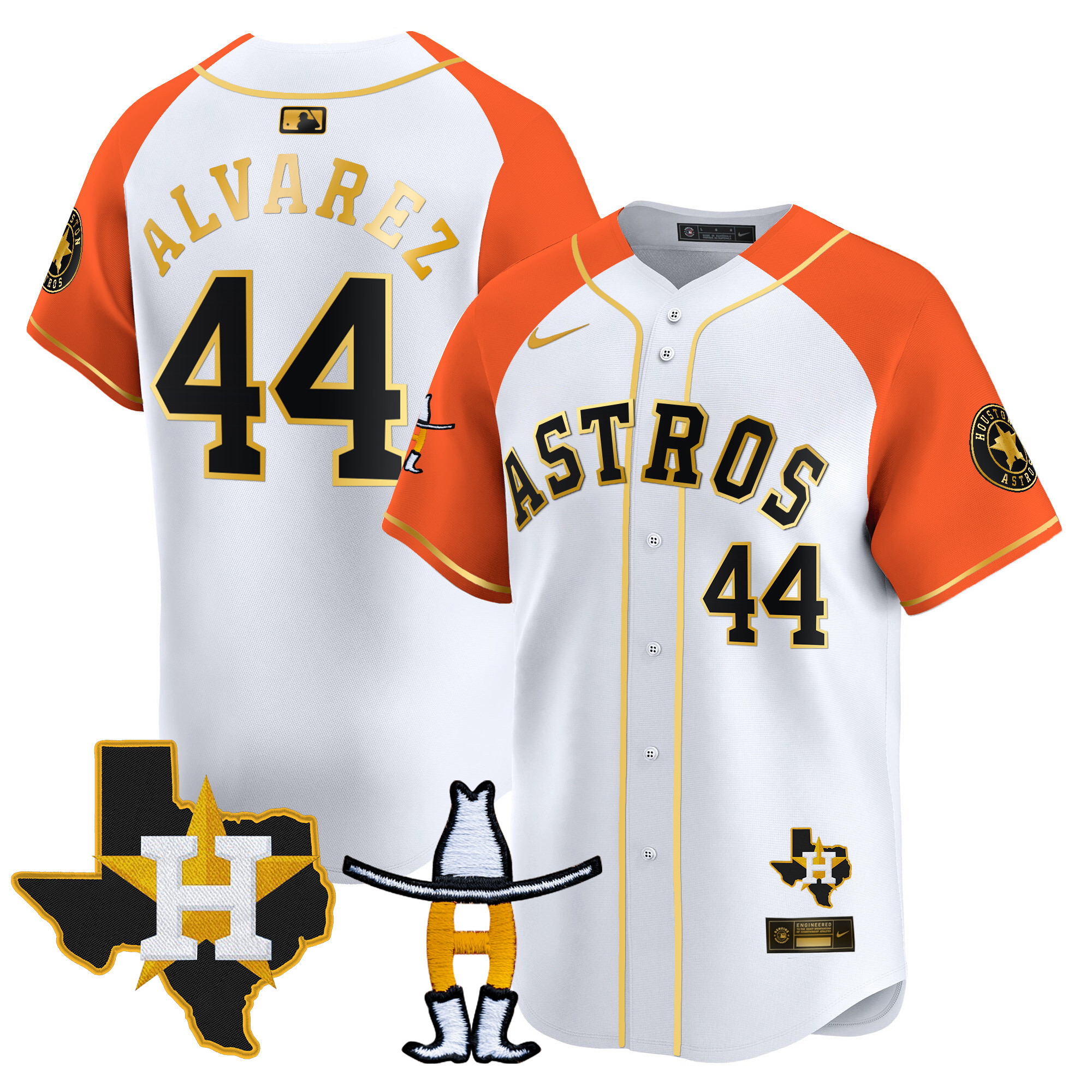 Yordan Álvarez Men's Houston Astros Houston Rodeo Patch Vapor Premier Limited V2 White Alternate Jersey - All Stitched