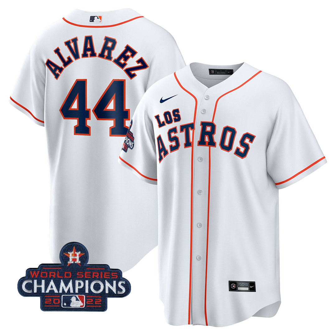 Yordan Álvarez Men's Houston Astros "Los Houston Astros" Hispanic Heritage Champions Patch White Jersey - All Stitched