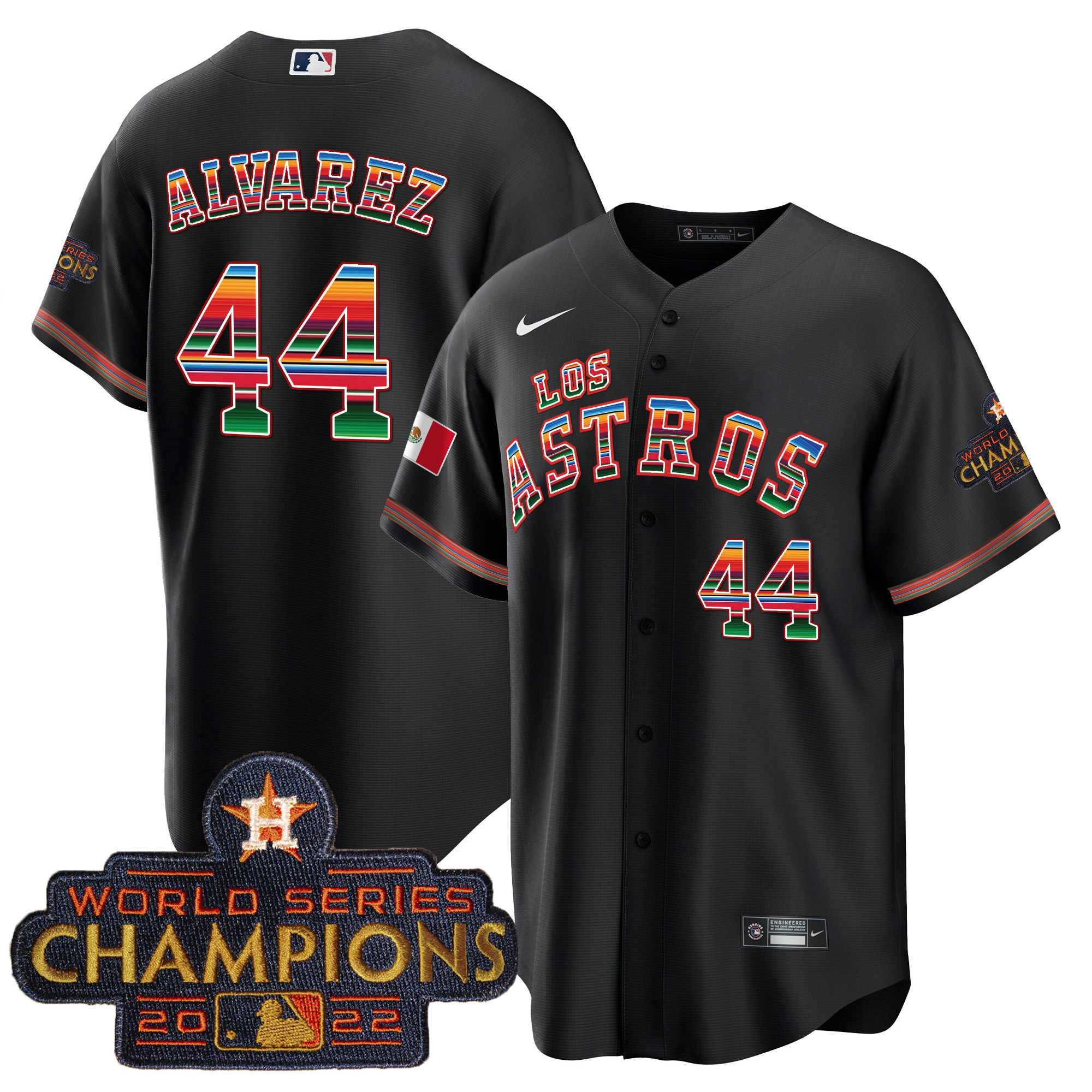 Yordan Álvarez Men's Houston Astros Los Houston Astros Mexico Black Jersey - All Stitched