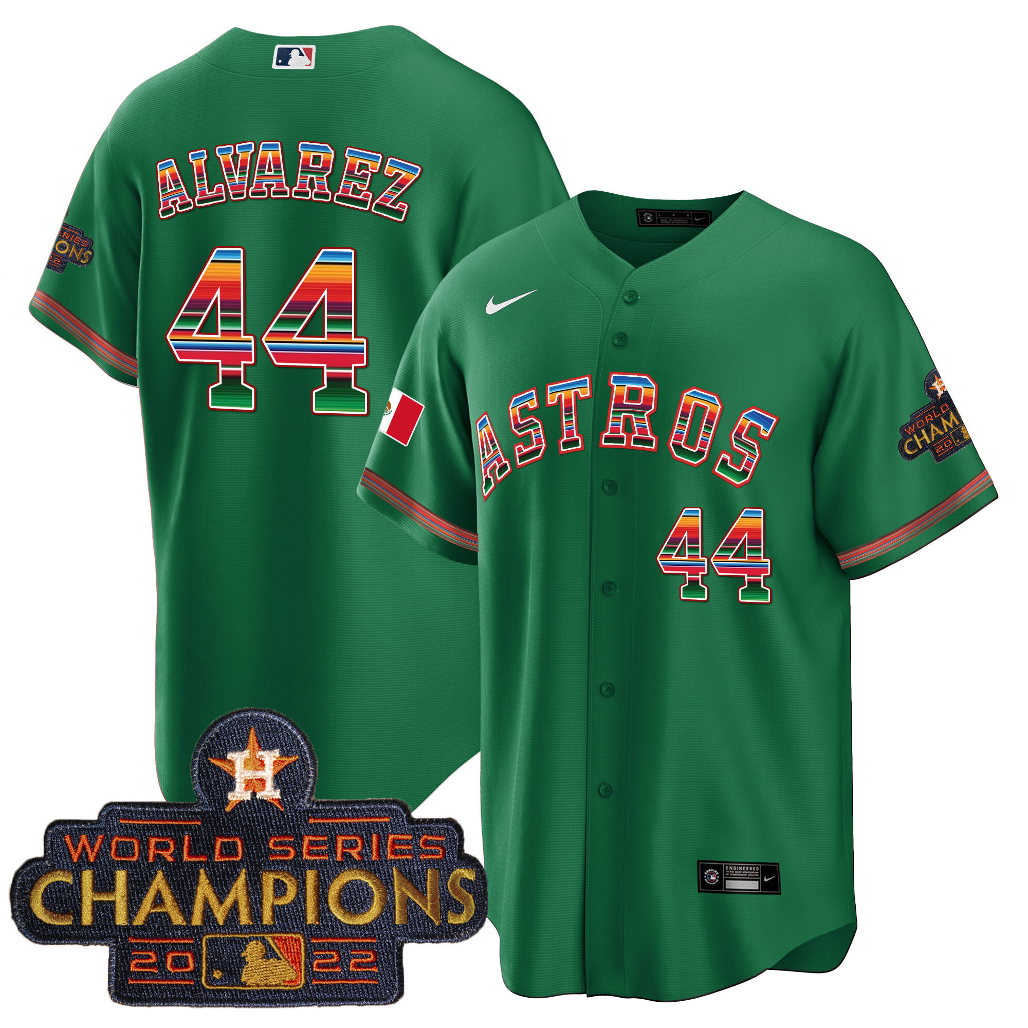 Yordan Álvarez Men's Houston Astros Mexico Hispanic Heritage Green Jersey - All Stitched