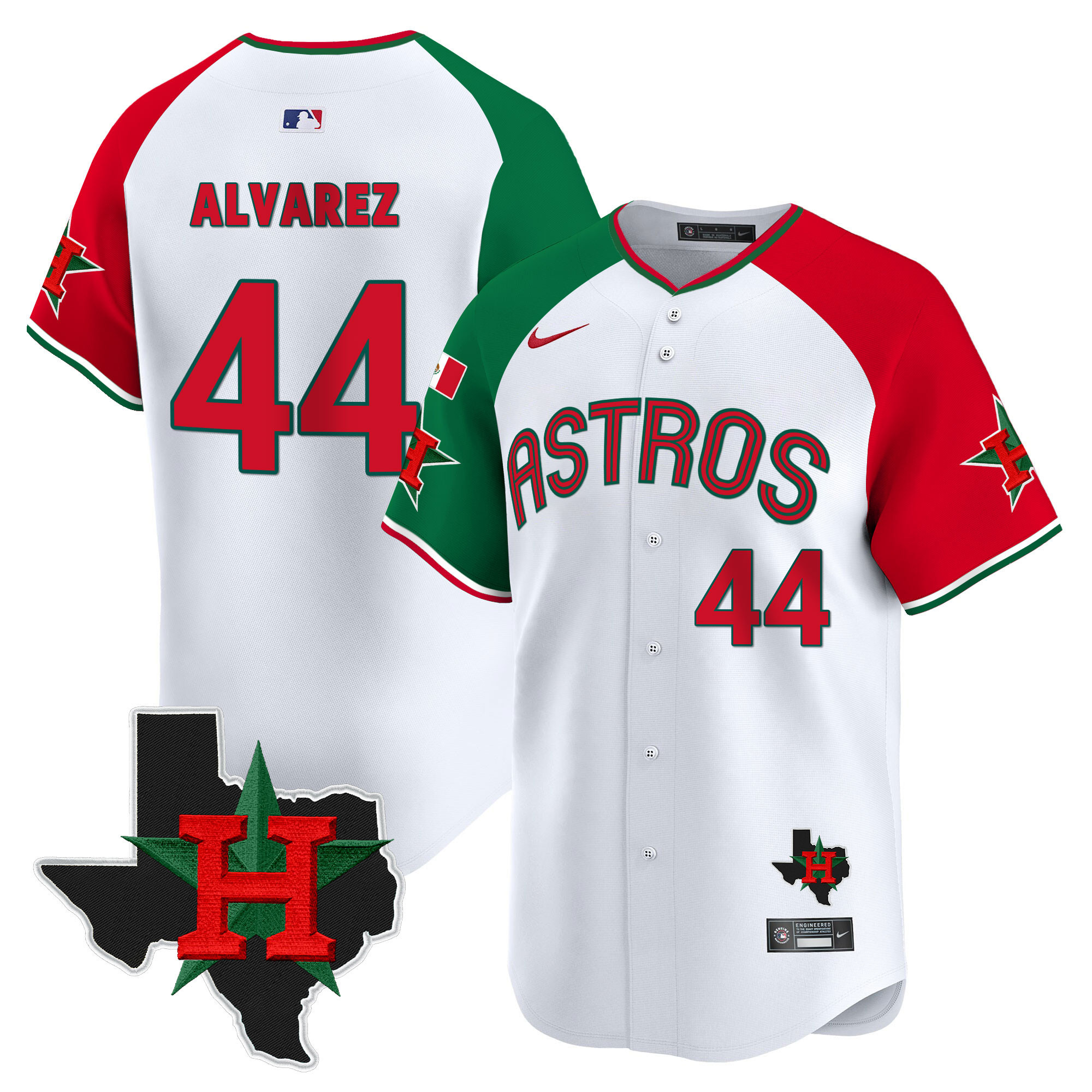 Yordan Álvarez Men's Houston Astros Mexico Texas Patch Vapor Premier Limited V3 Alternate Jersey - All Stitched